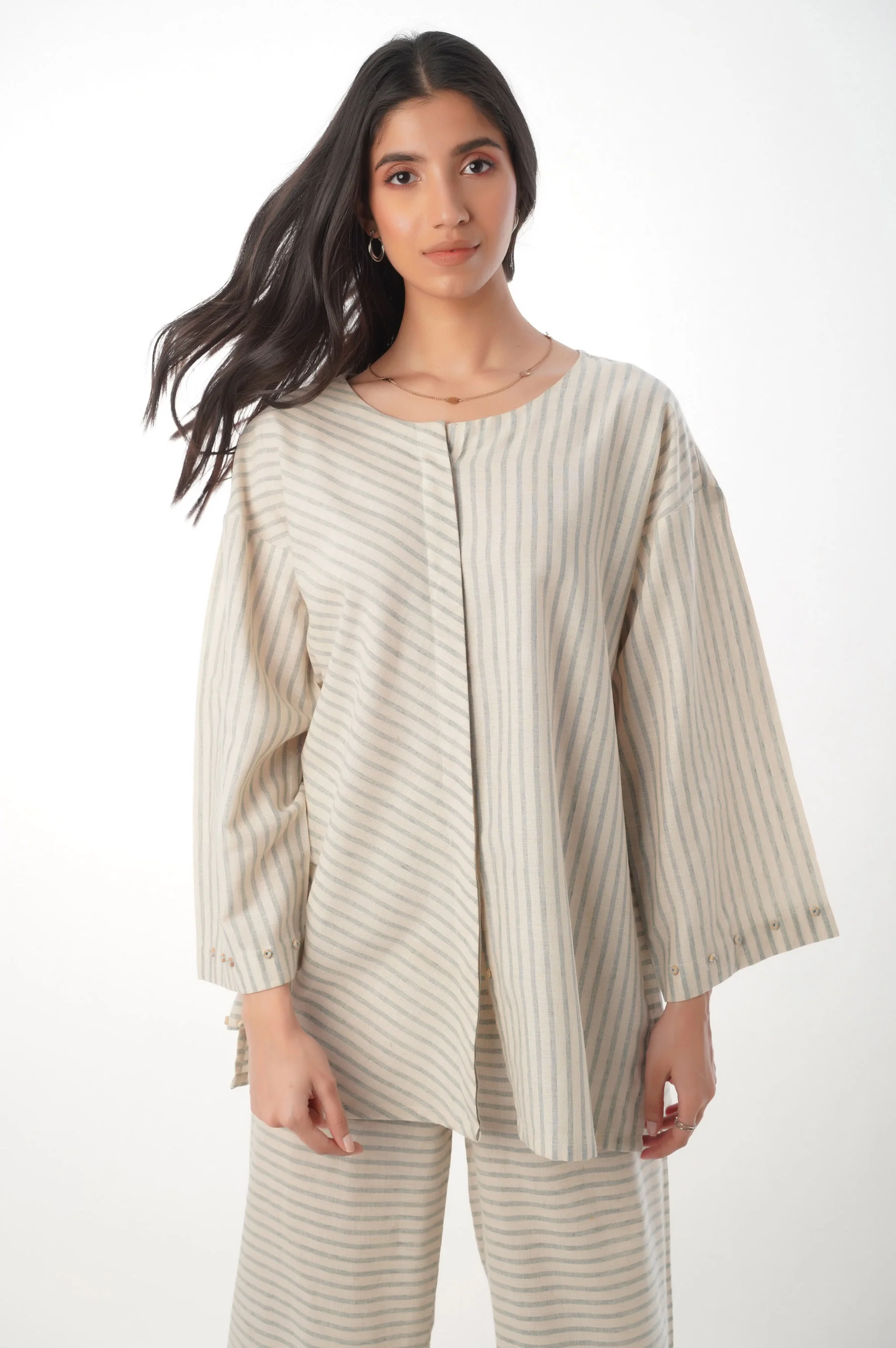 Stitched 2 Piece Yarn Dyed Co-ord Set - Image 5
