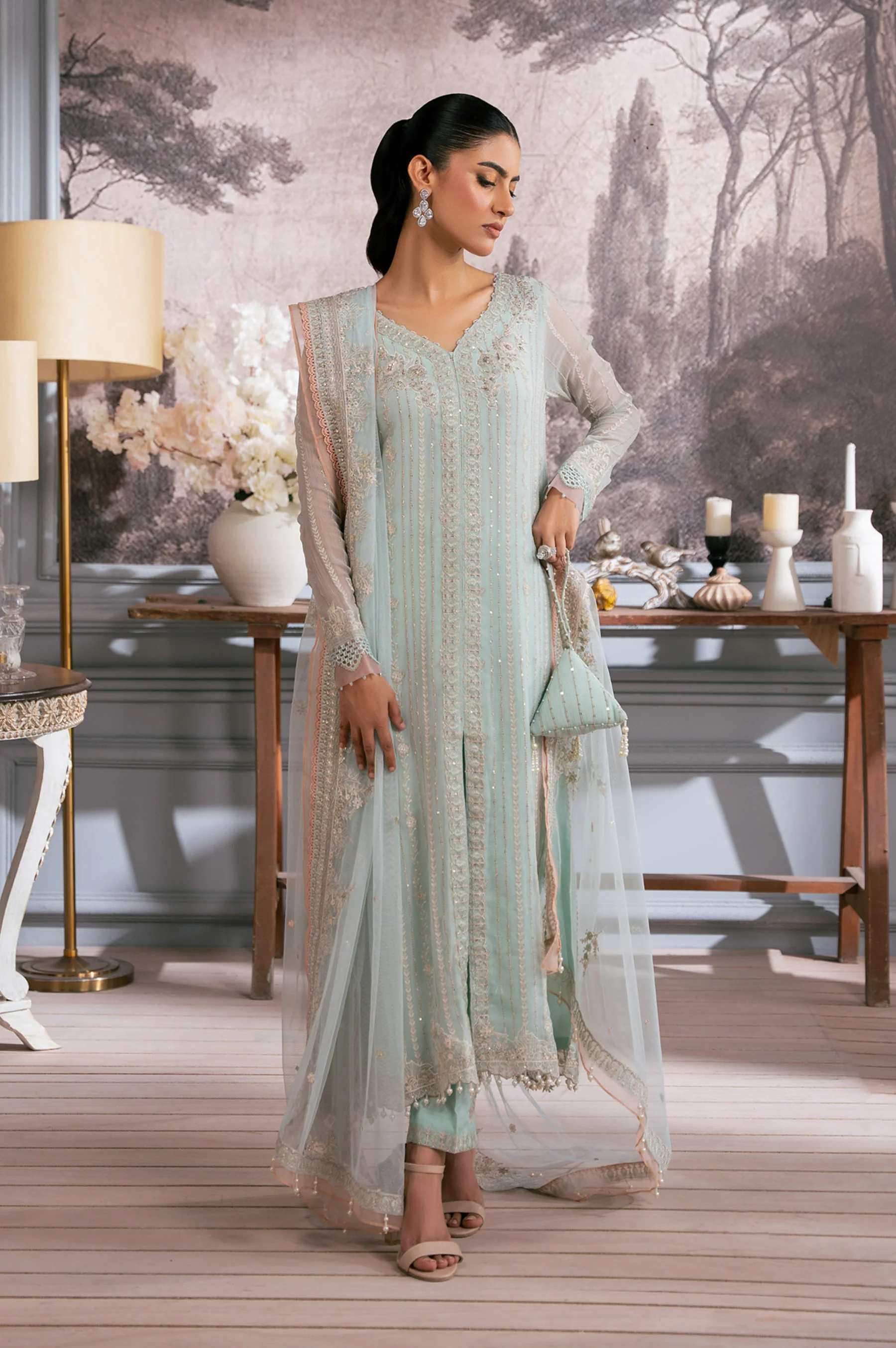 UNSTITCHED EMBROIDERED SUIT - Image 7