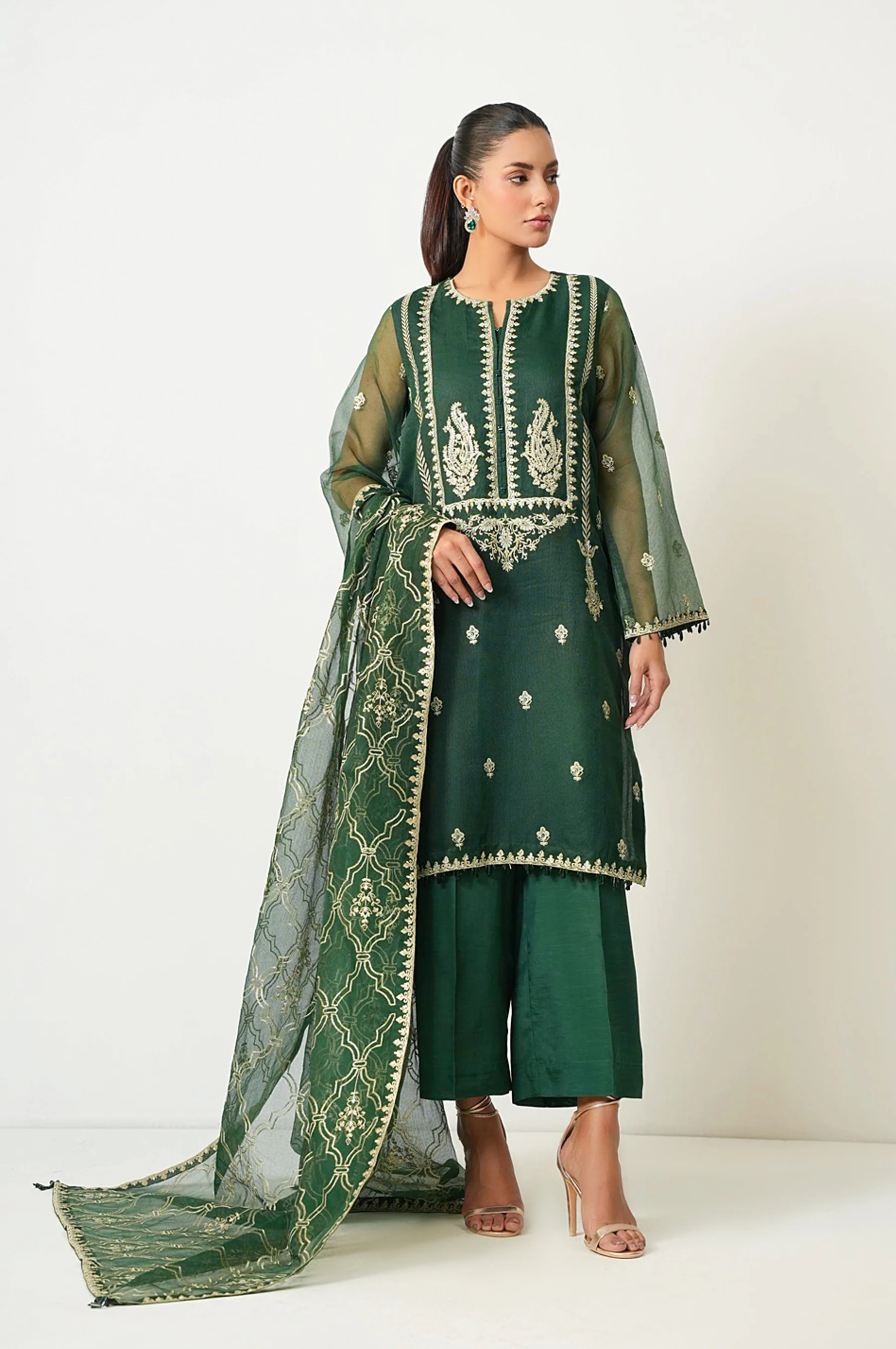UNSTITCHED 3 PIECE EMBROIDERED SUIT - Image 6