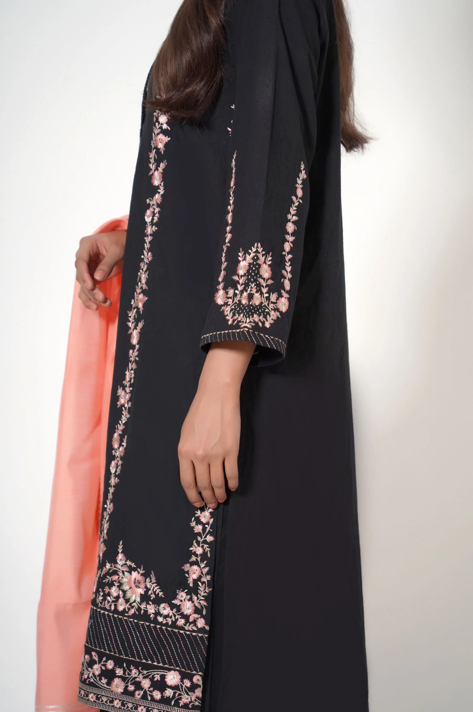 3 Piece Unstitched Embroidered Cambric Suit - Image 5