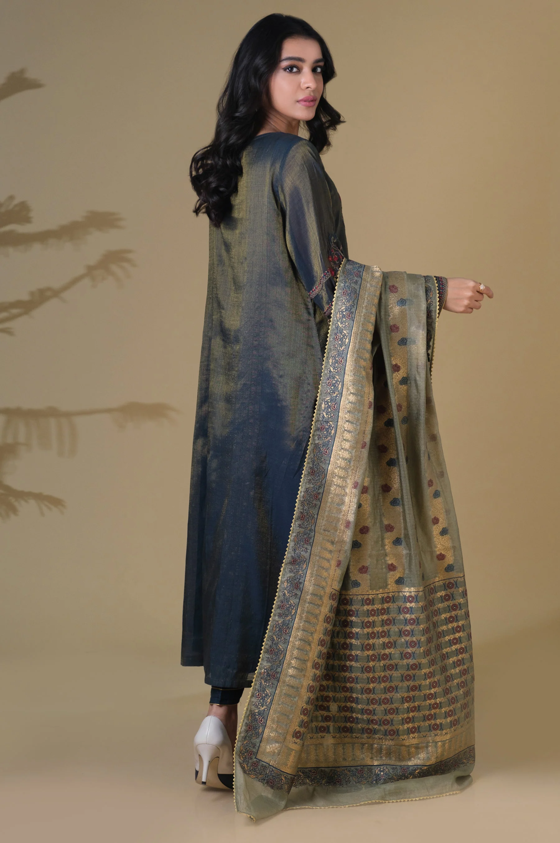 3 Piece Unstitched Embroidered Mysuri Suit - Image 3