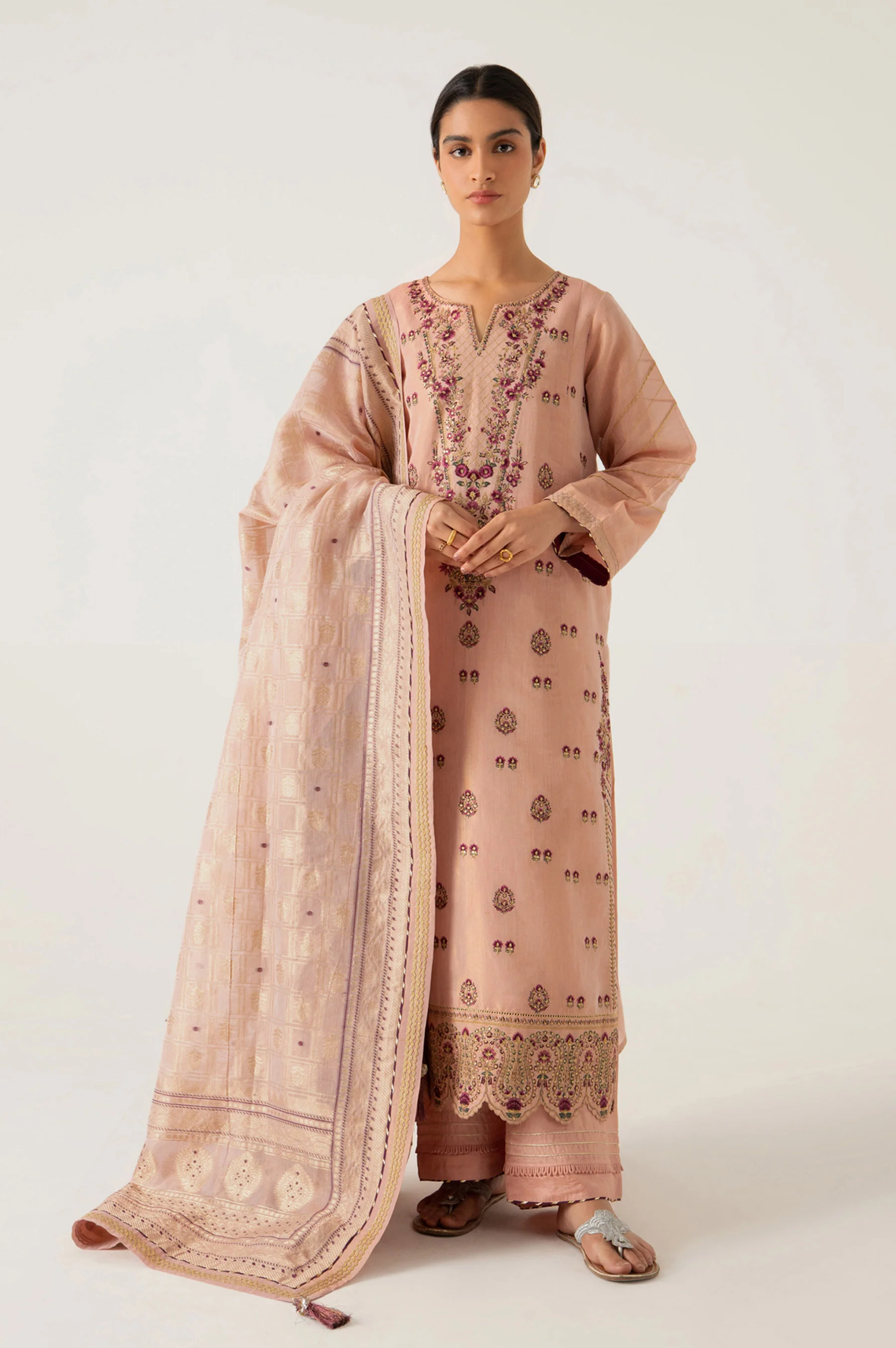 3 piece Unstitched Embroidered Mysuri Suit