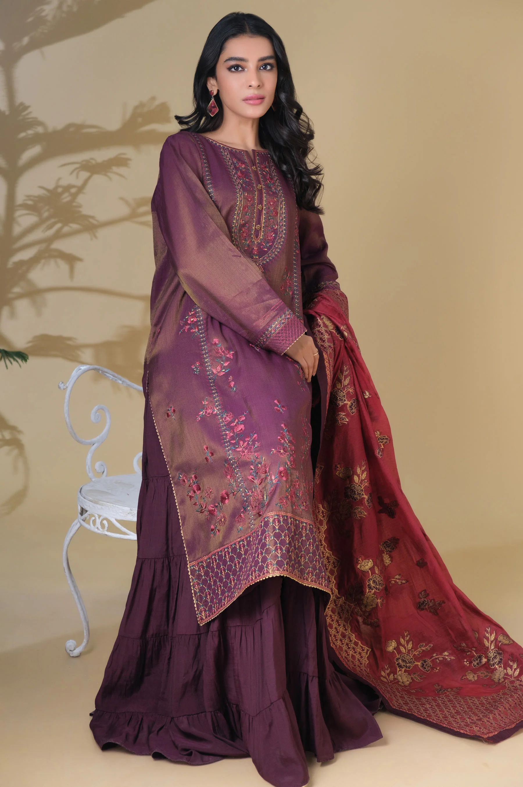 3 Piece Unstitched Embroidered Mysuri Suit - Image 3