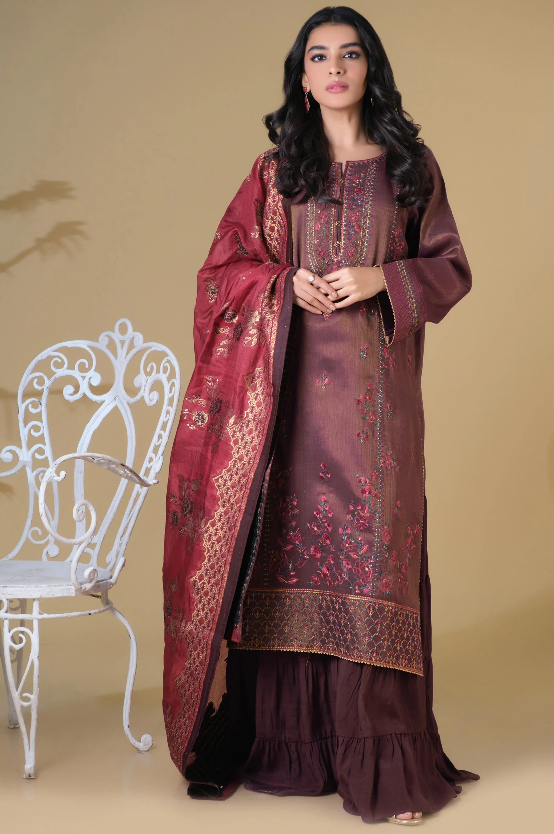 3 Piece Unstitched Embroidered Mysuri Suit - Image 4