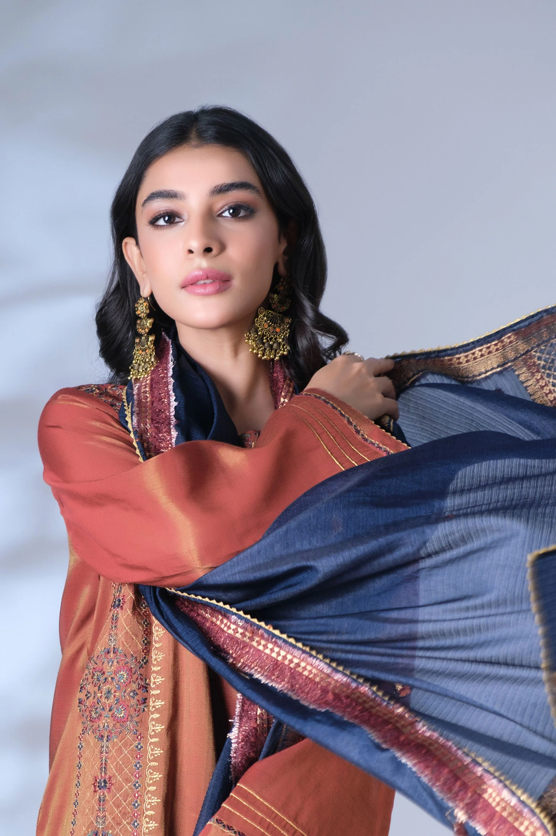 Unstitched 3 Piece Embroidered Mysuri Suit - Image 5