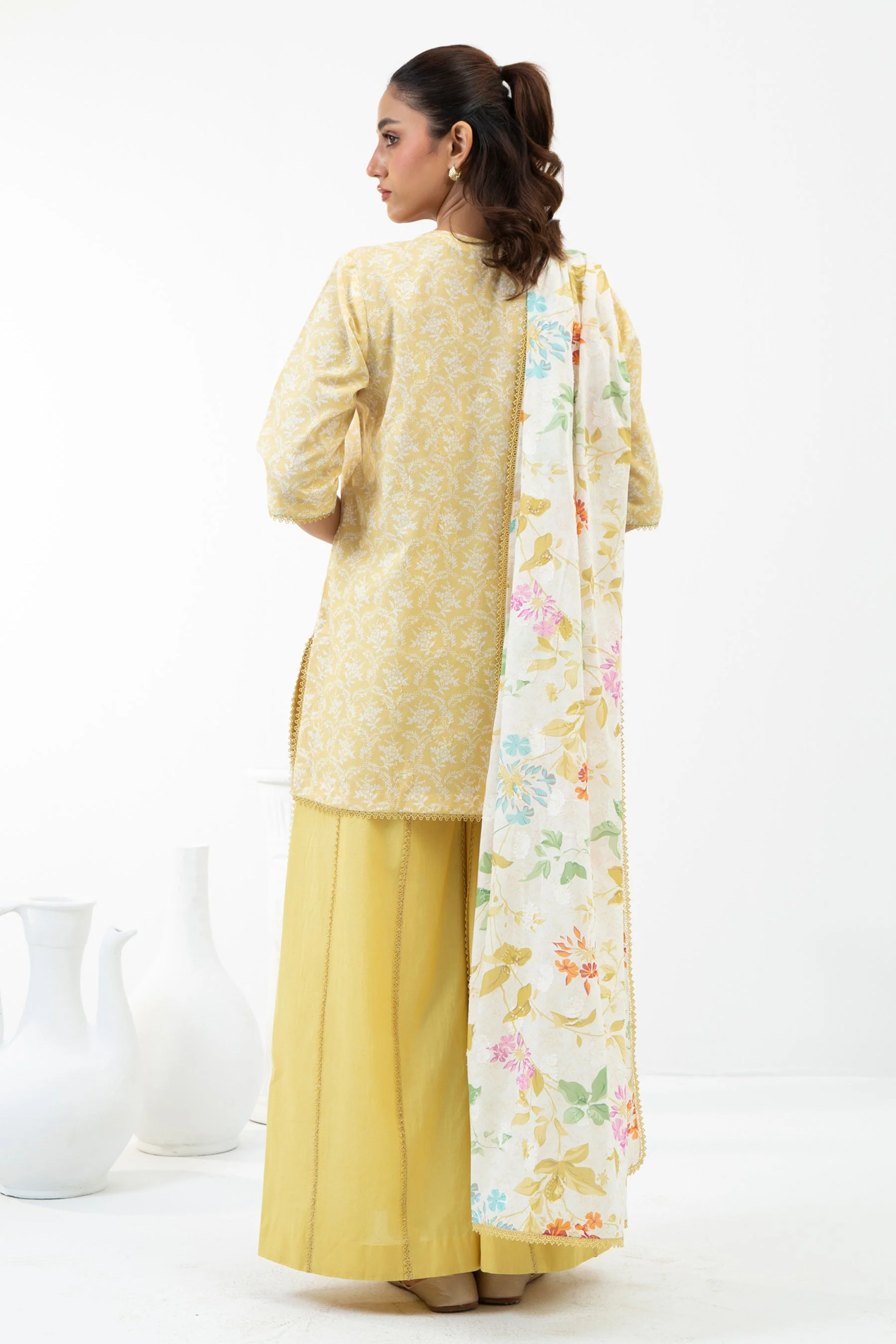 PRINTED JACQUARD UNSTITCHED 3 PIECE SUIT - Image 4