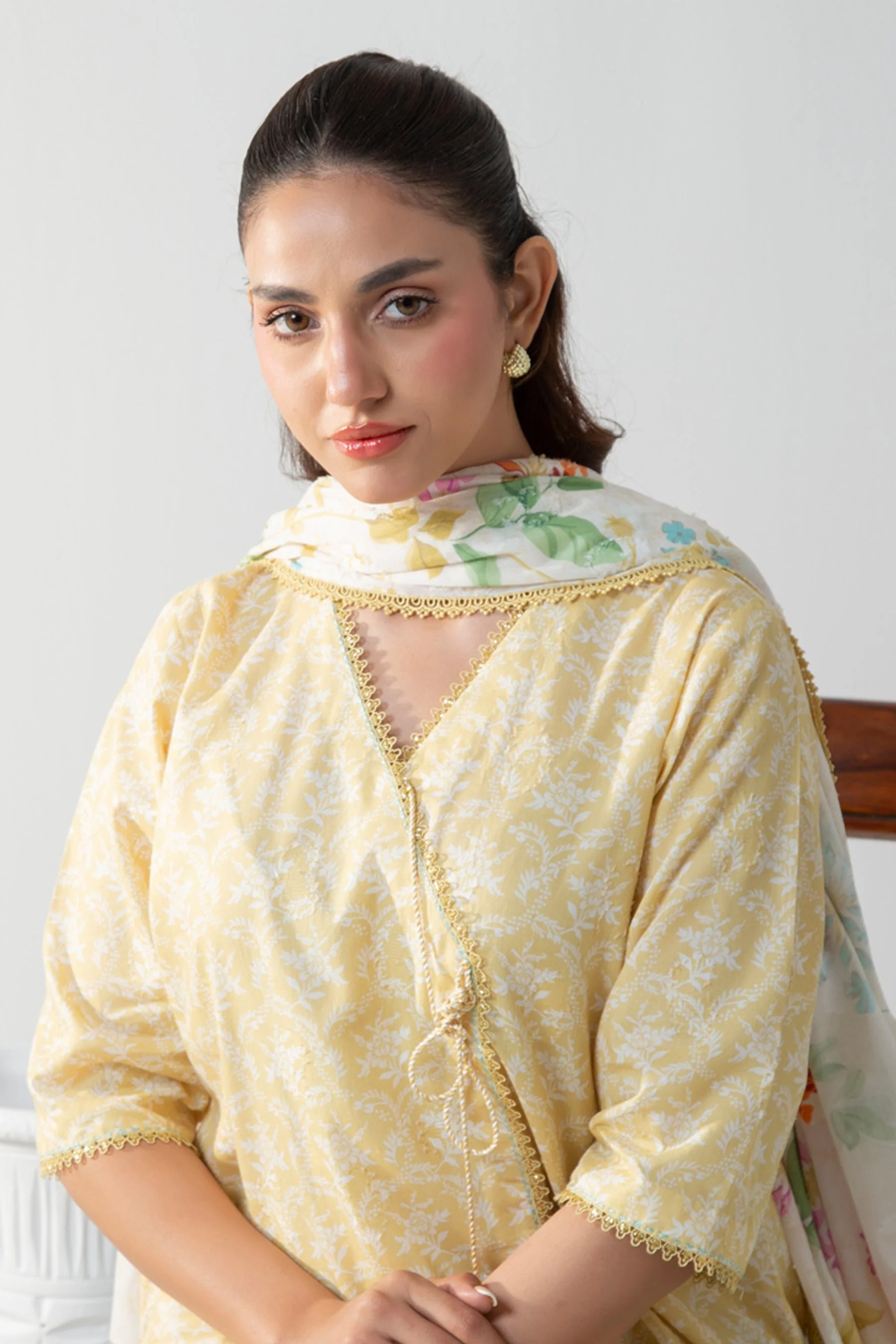 PRINTED JACQUARD UNSTITCHED 3 PIECE SUIT - Image 5
