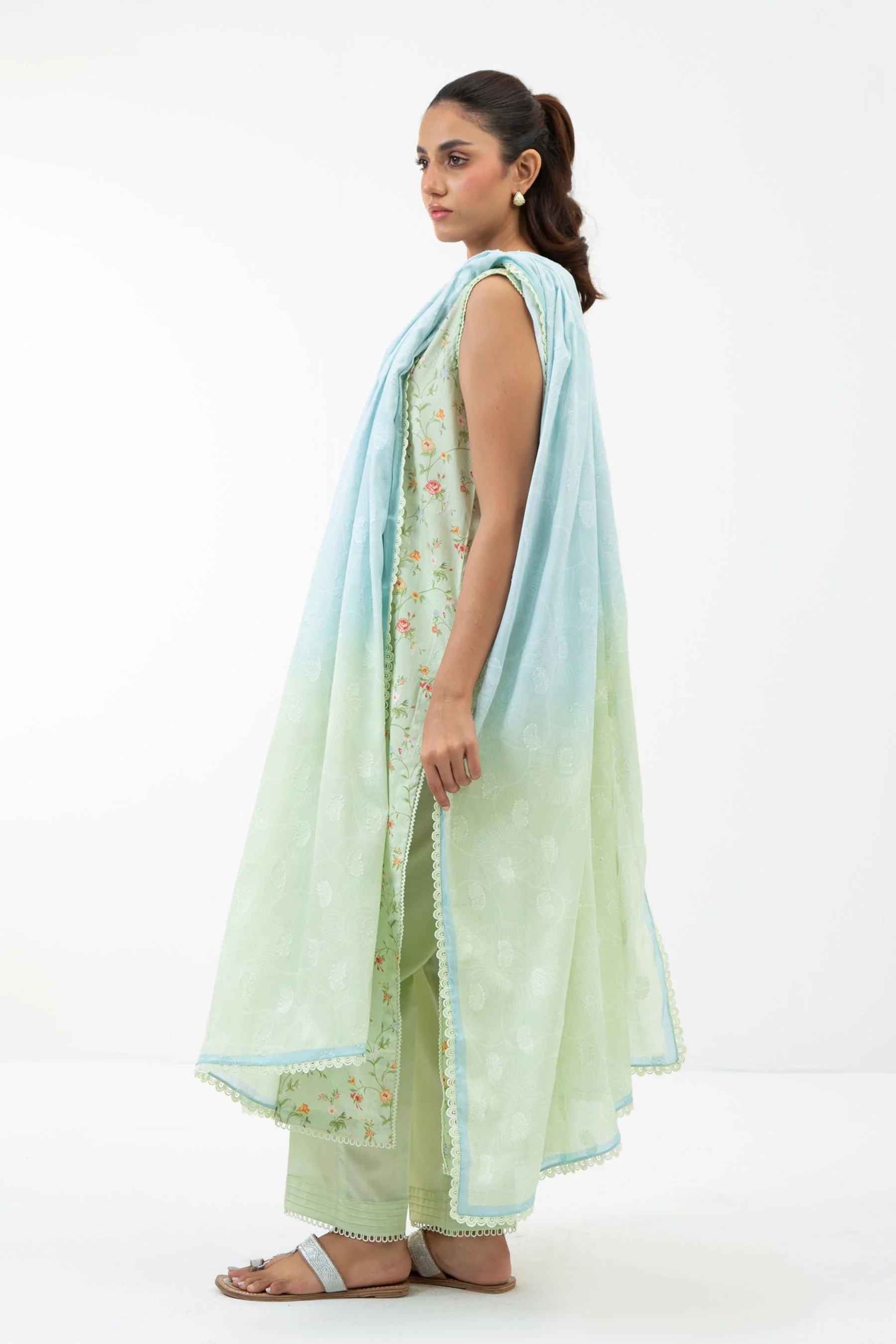 PRINTED JACQUARD UNSTITCHED 3 PIECE SUIT - Image 5
