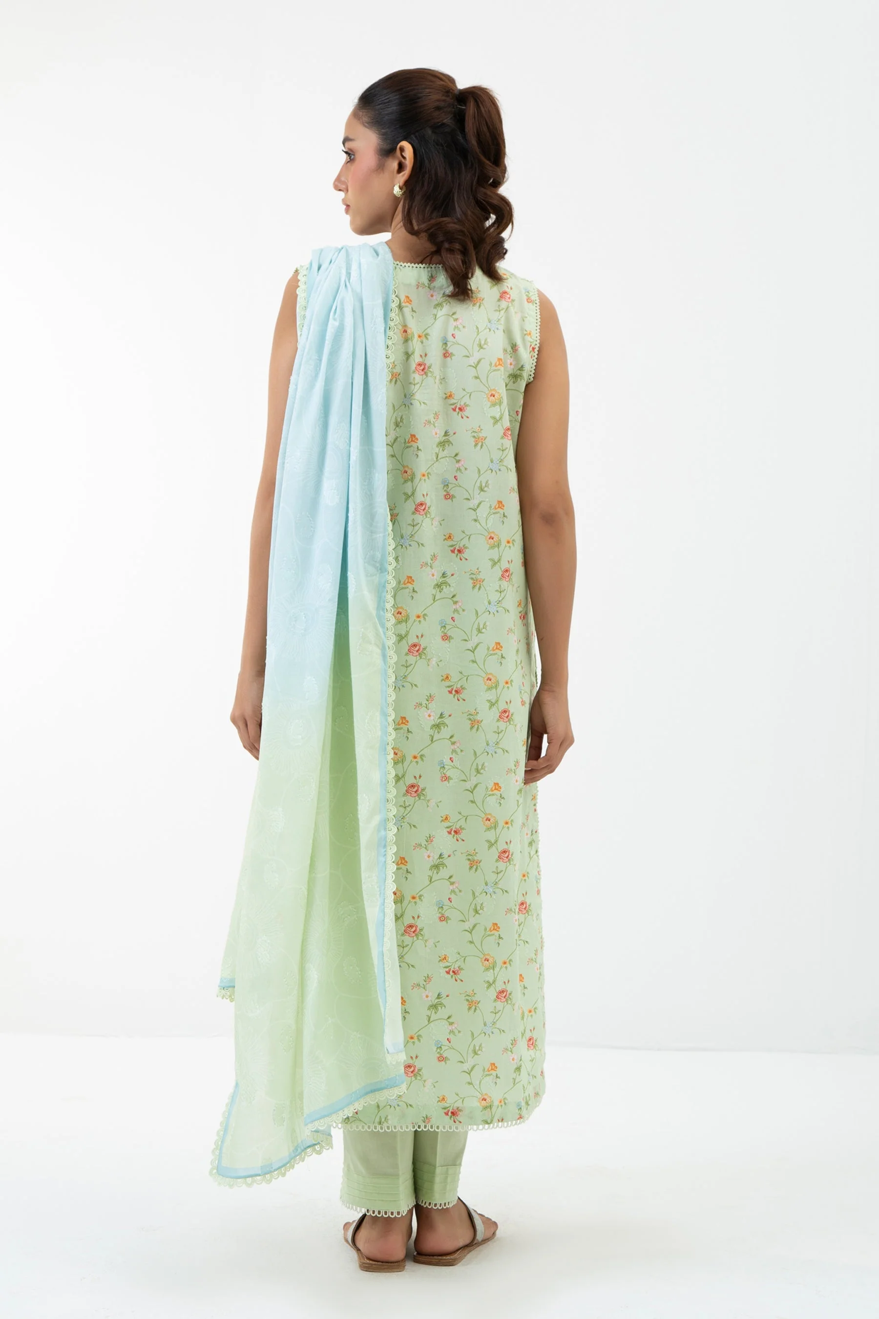 PRINTED JACQUARD UNSTITCHED 3 PIECE SUIT - Image 6