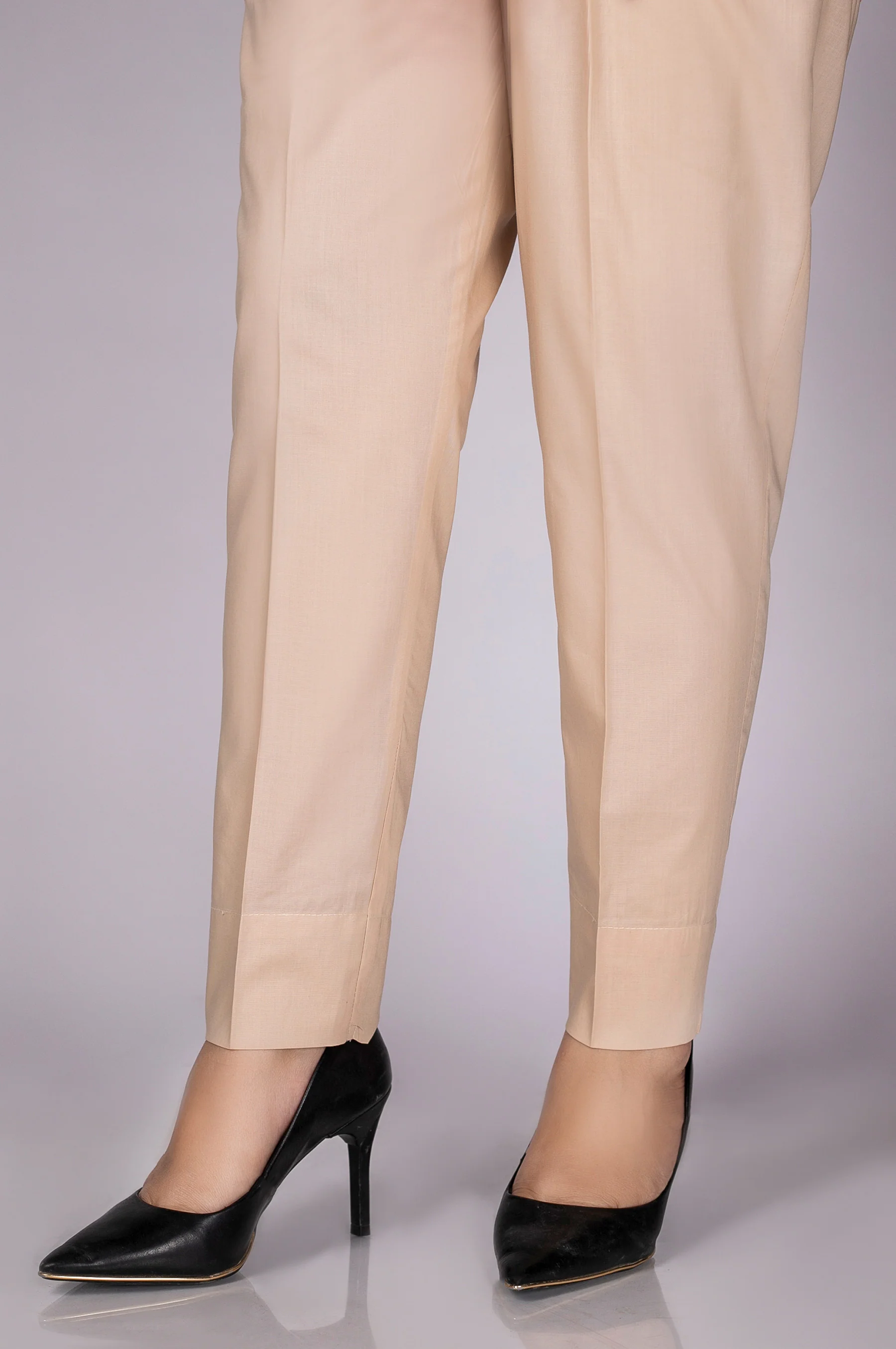Basic Cambric Cigarette Pants - Beige - Image 2
