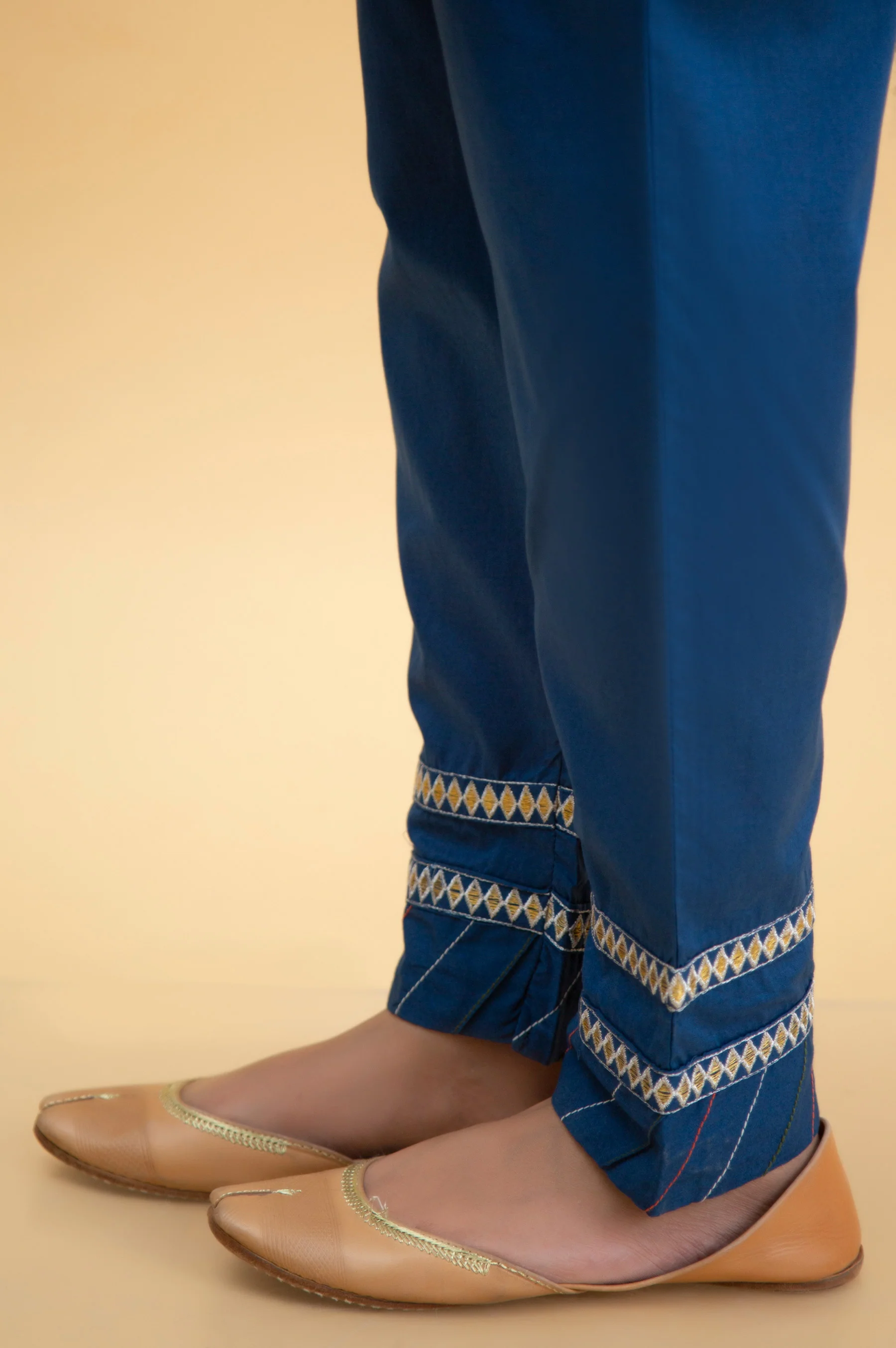Basic Cambric Cigarette Pants - Midnight Blue - Image 3