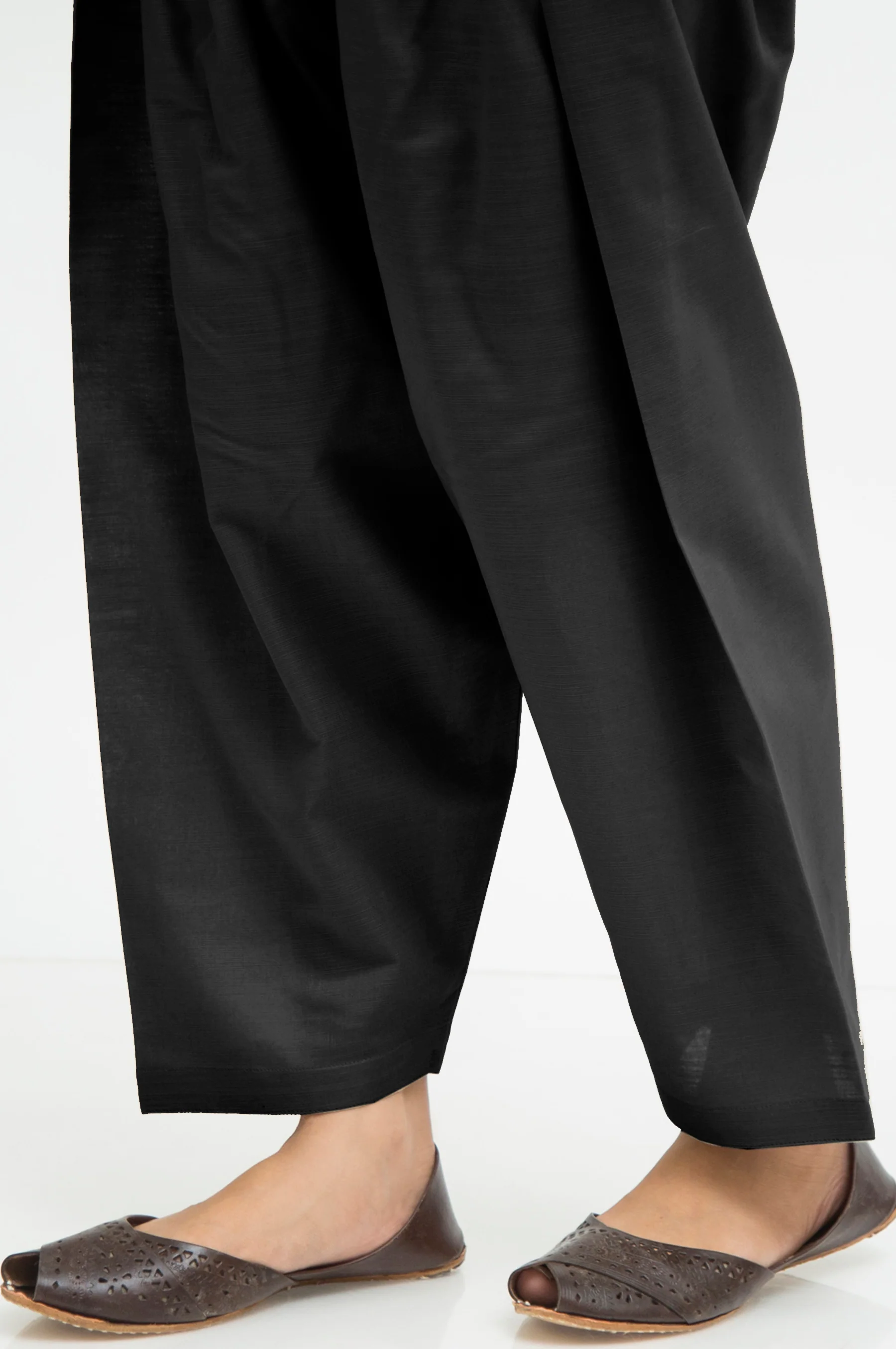 Basic Cambric Shalwar - Black - Image 2