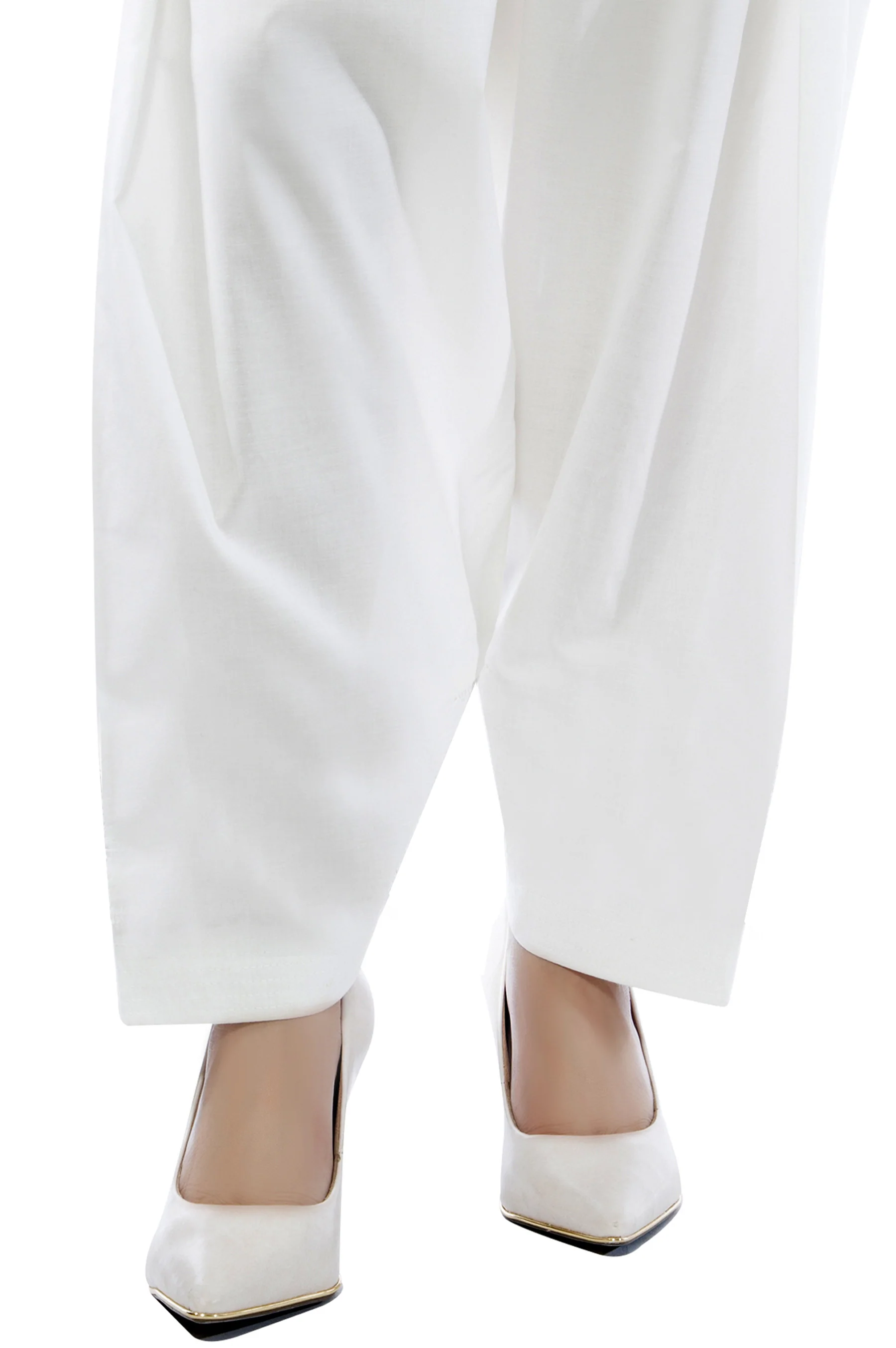 Basic Cambric Shalwar - White - Image 2