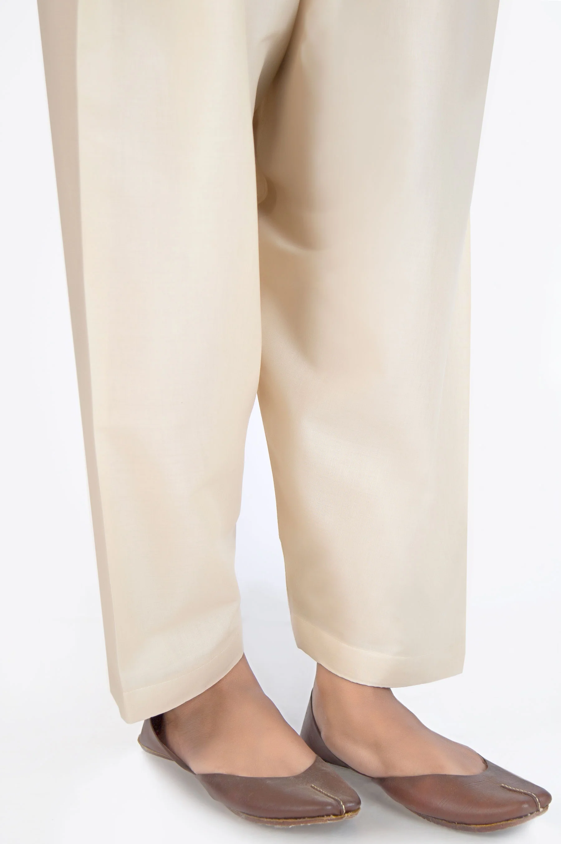 Basic Cambric Shalwar - Beige - Image 2