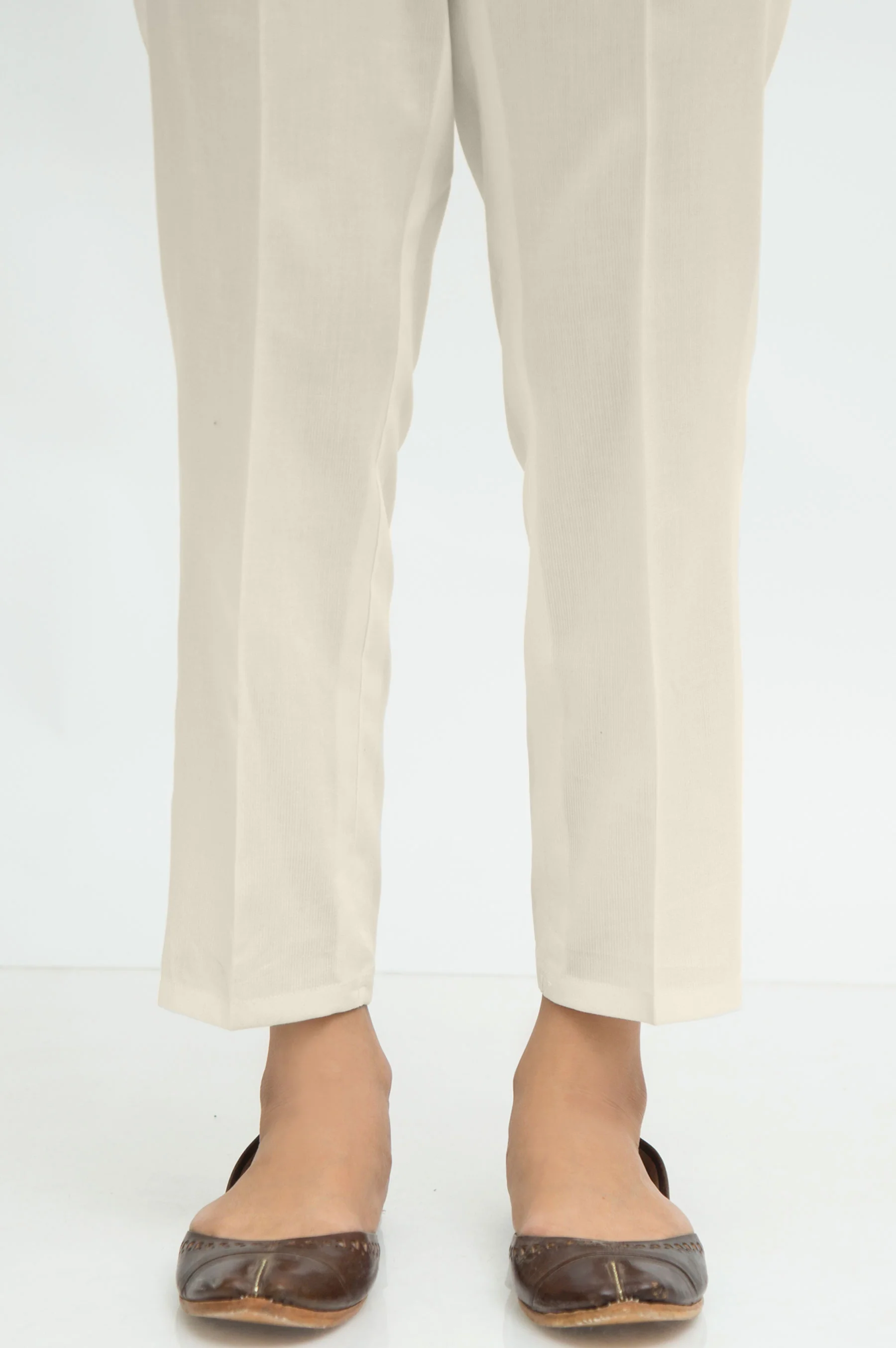 Basic Plain Cigarette Pant - Off White
