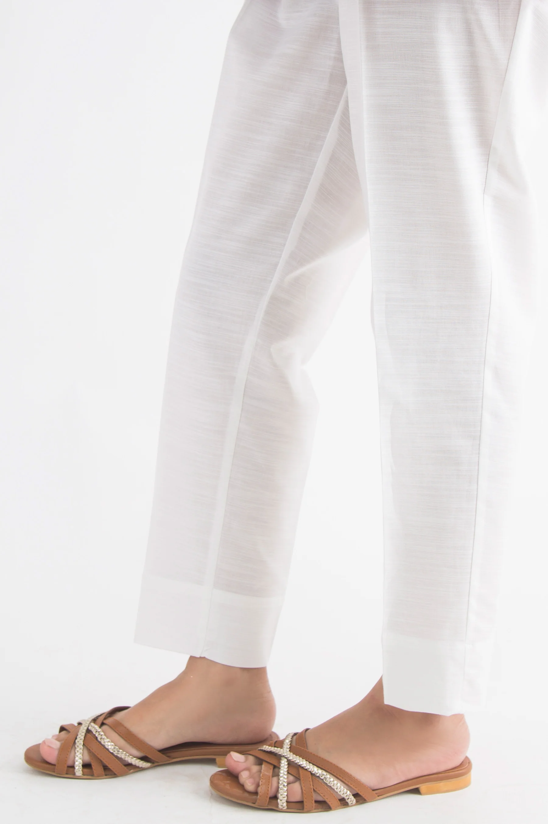 Basic Khaddar Pants - White - Image 2