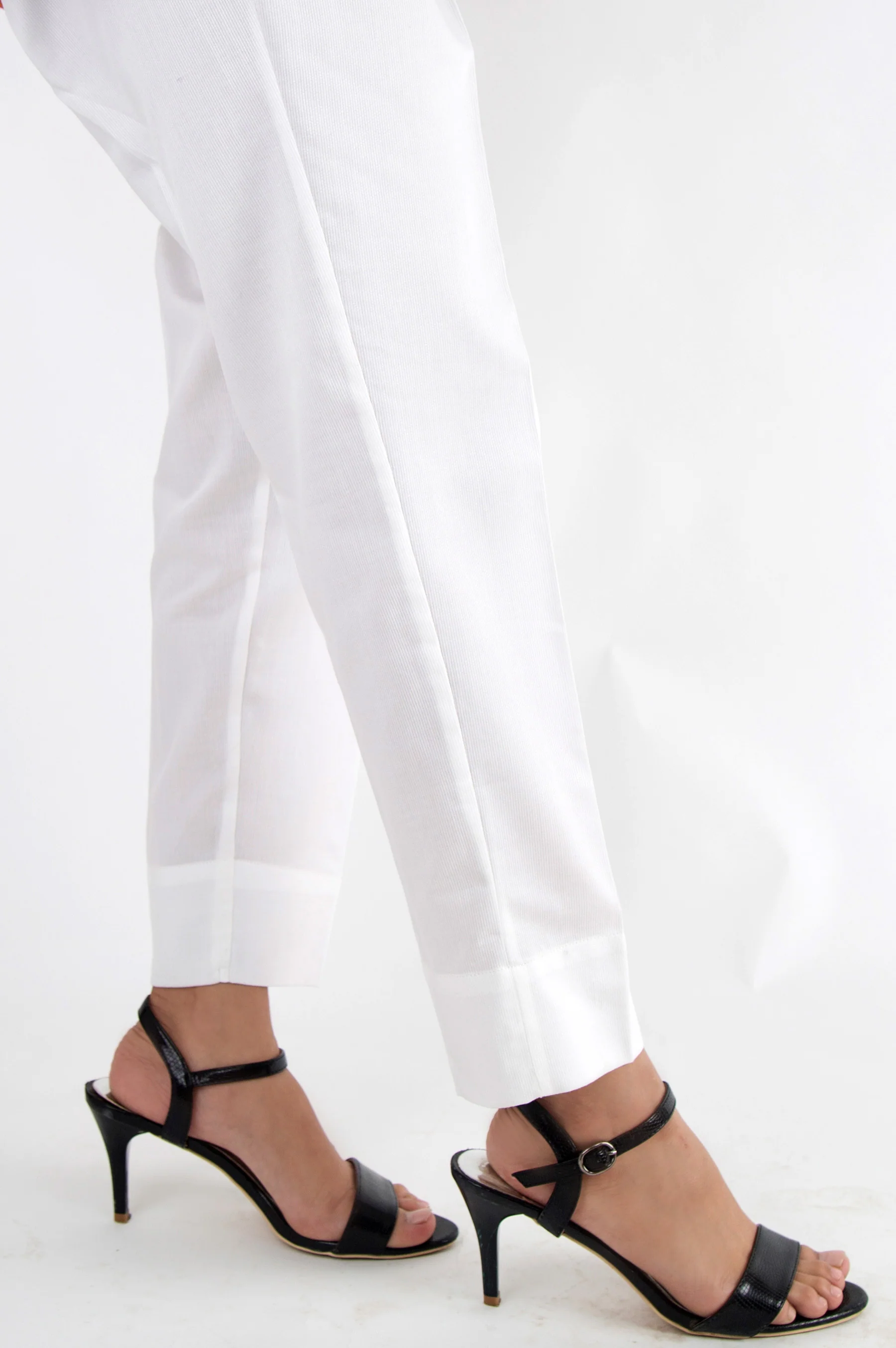 Basic Cottel Cigarette Pants - White - Image 2