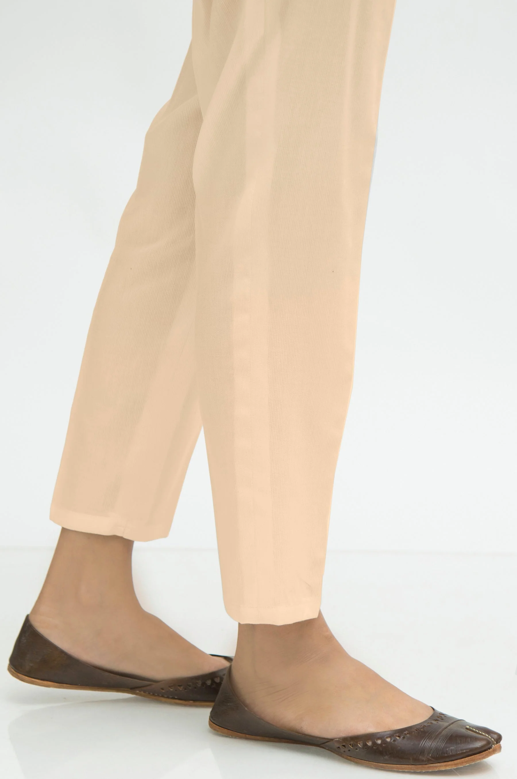 Basic Khaddar Cigarette Pants - Beige - Image 2