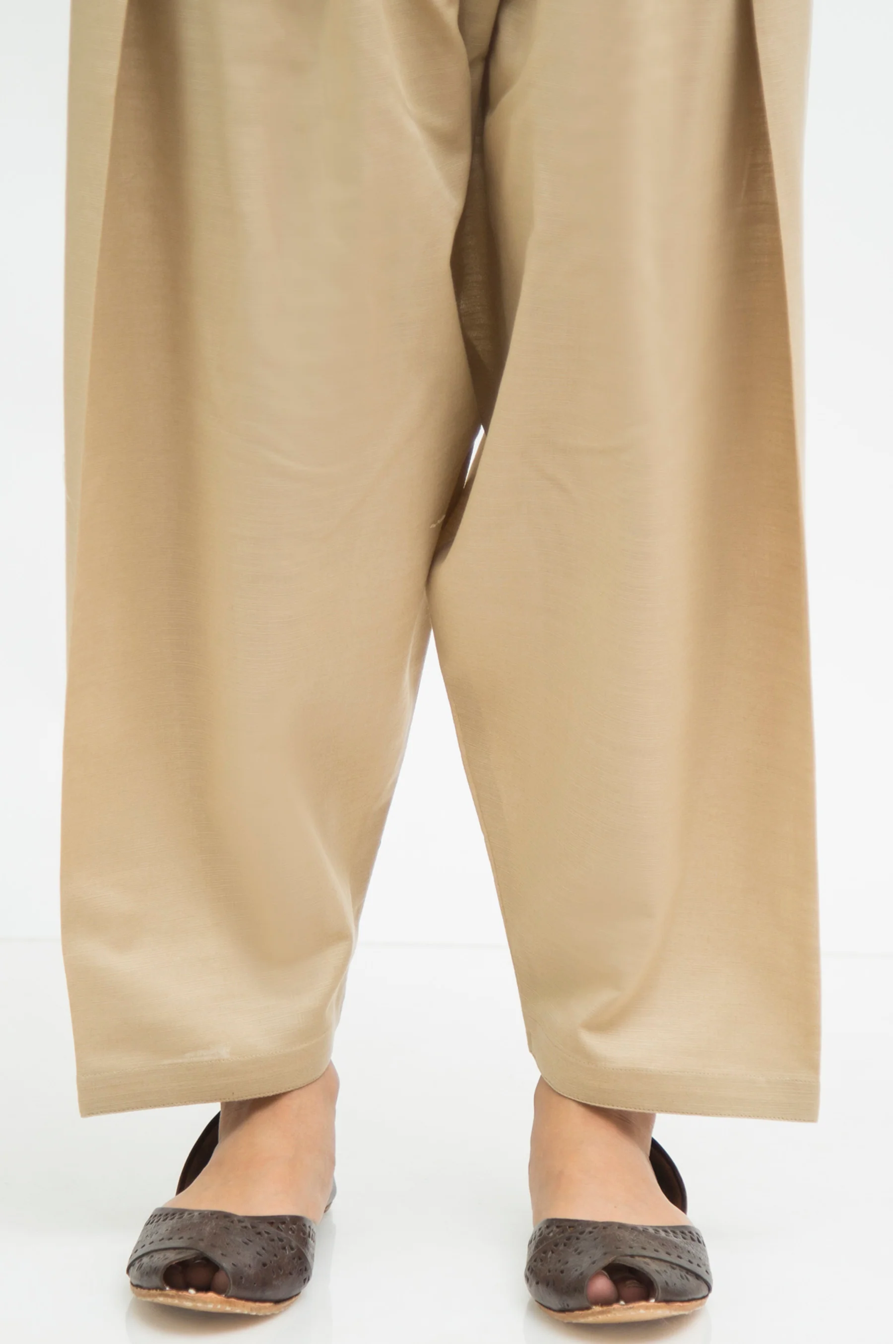 Basic Plain Khaddar Shalwar -Beige