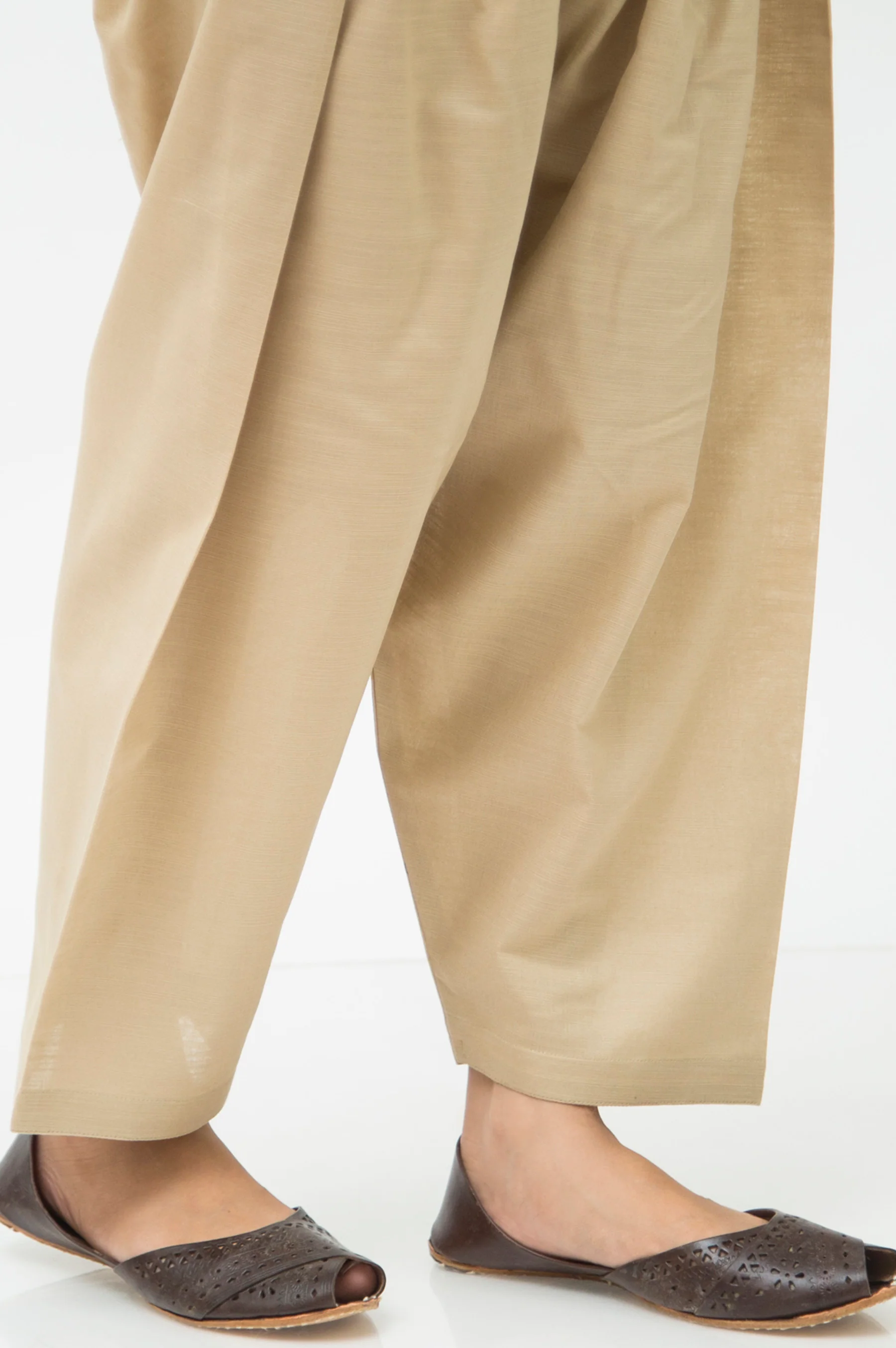 Basic Plain Khaddar Shalwar -Beige - Image 3