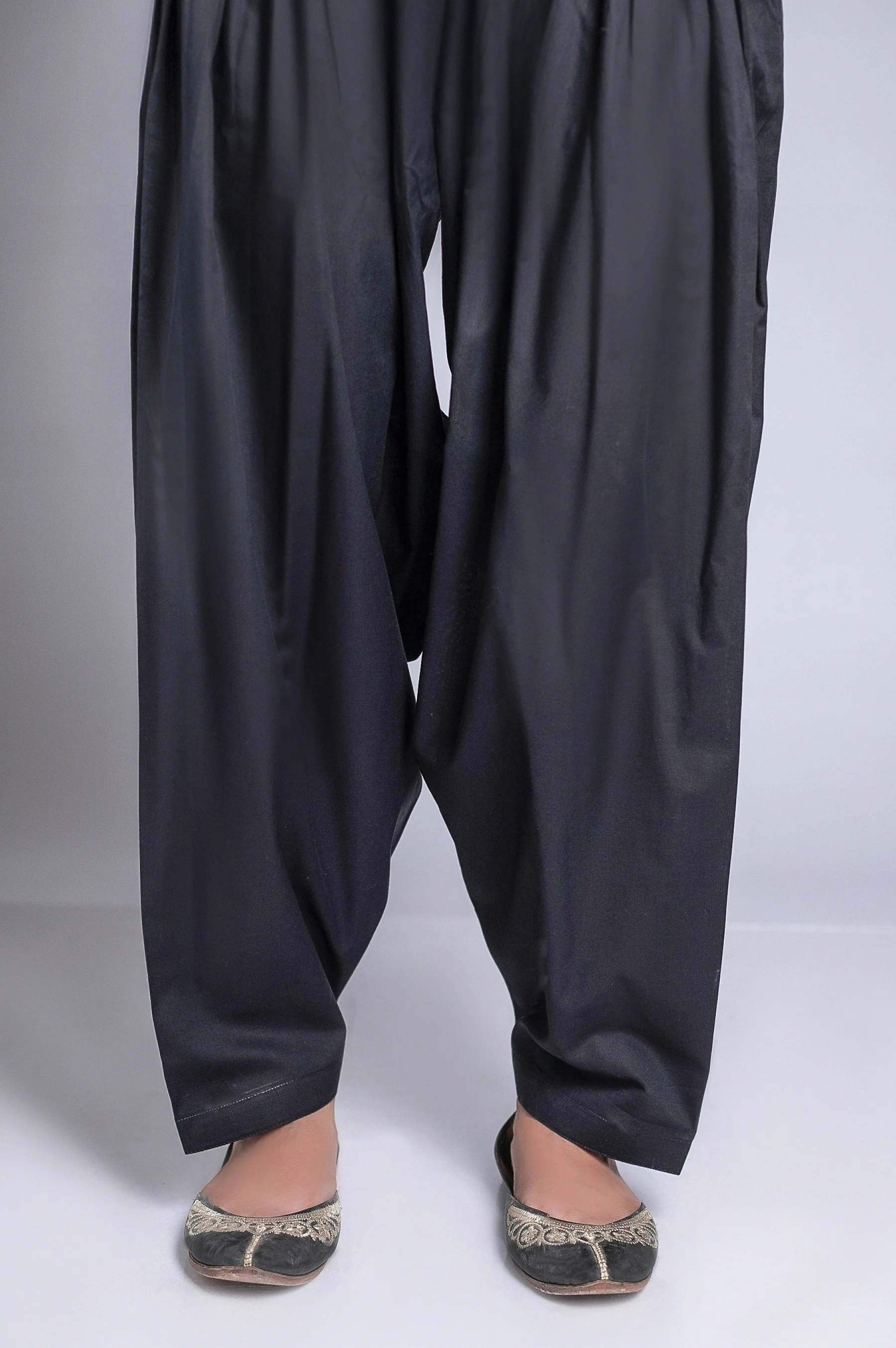 Basic Plain Shalwar - Black - Image 2