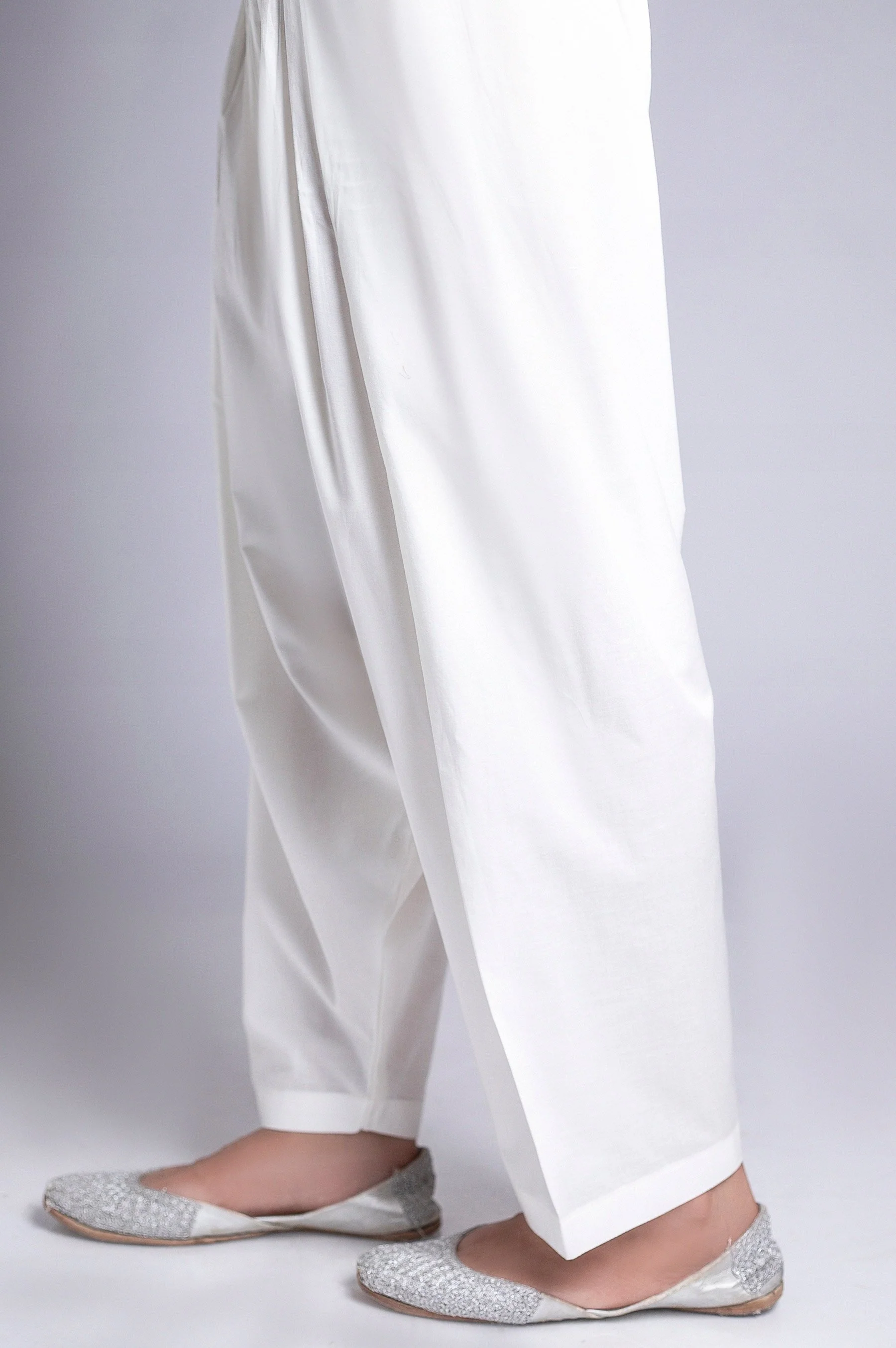 Basic Plain Shalwar - White - Image 2