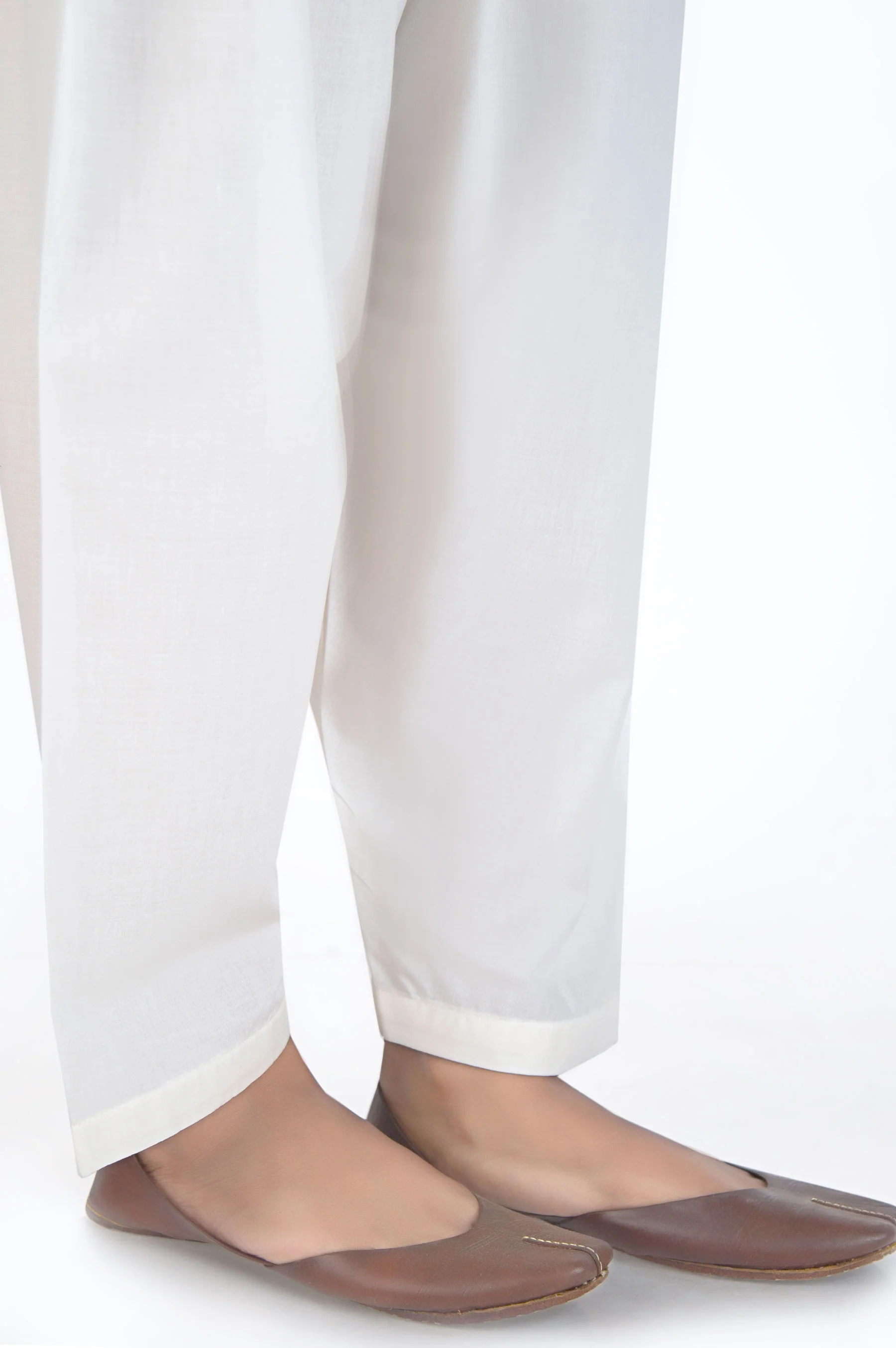 Basic Cambric Shalwar - Off White - Image 2