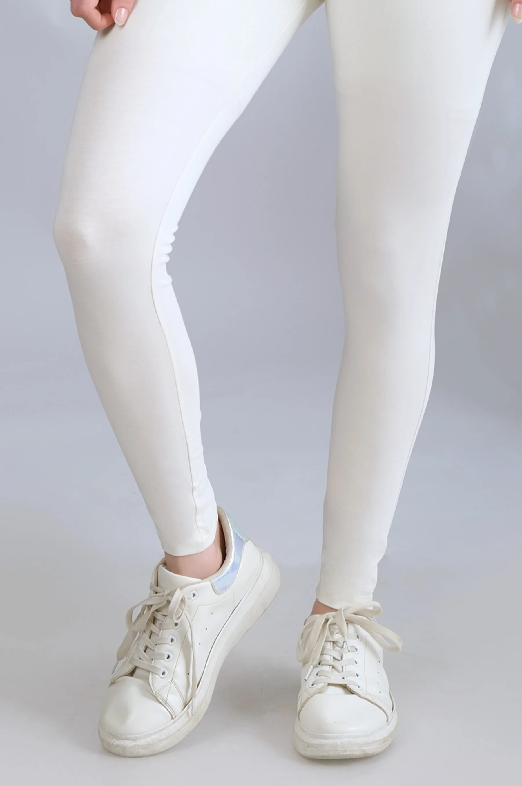 Basic Plain Tights - Off White