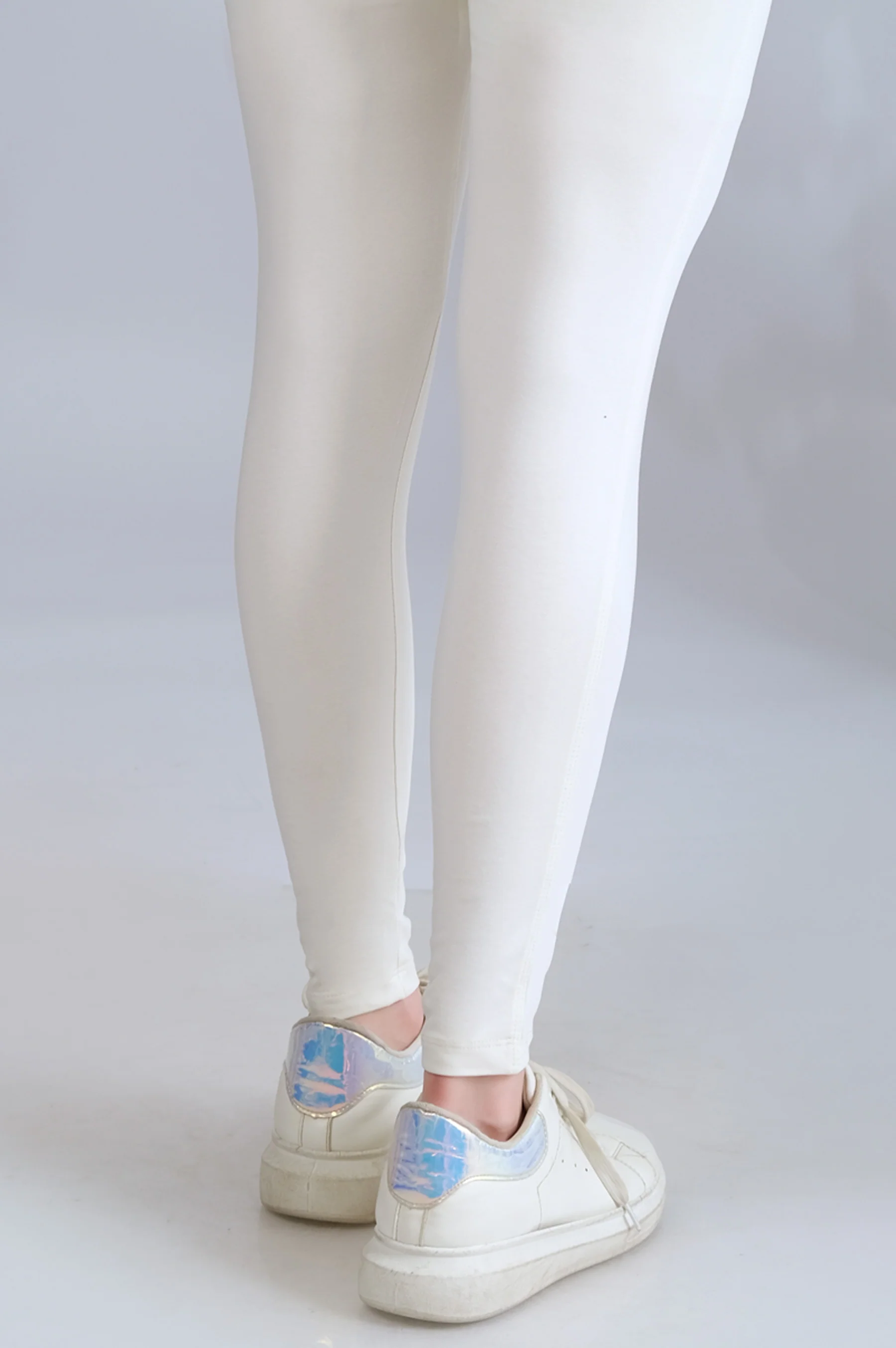 Basic Plain Tights - Off White - Image 2