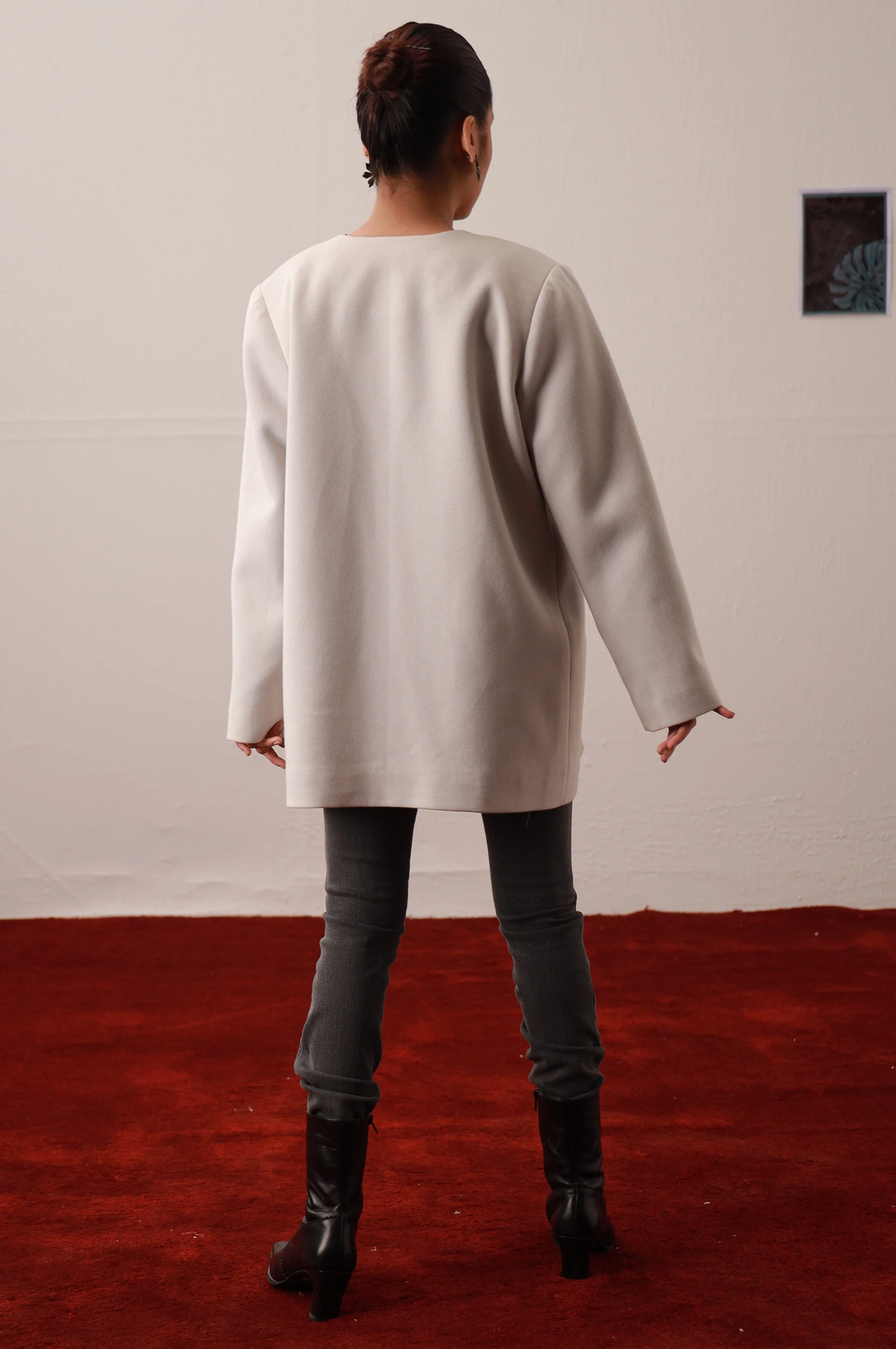 Grey Front Open Blazer - Image 6