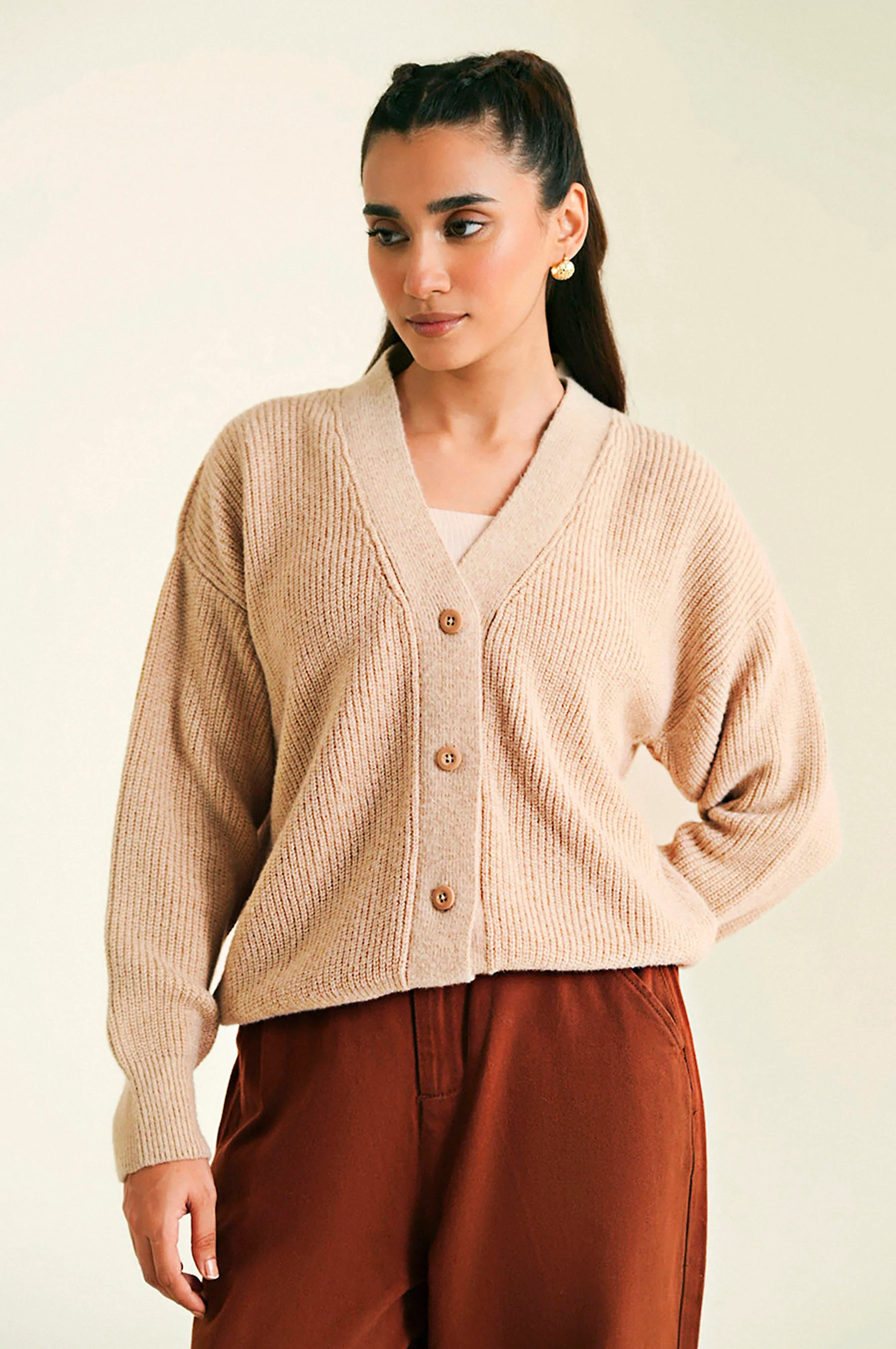 Button Down Sweater Full Sleeves - Image 2