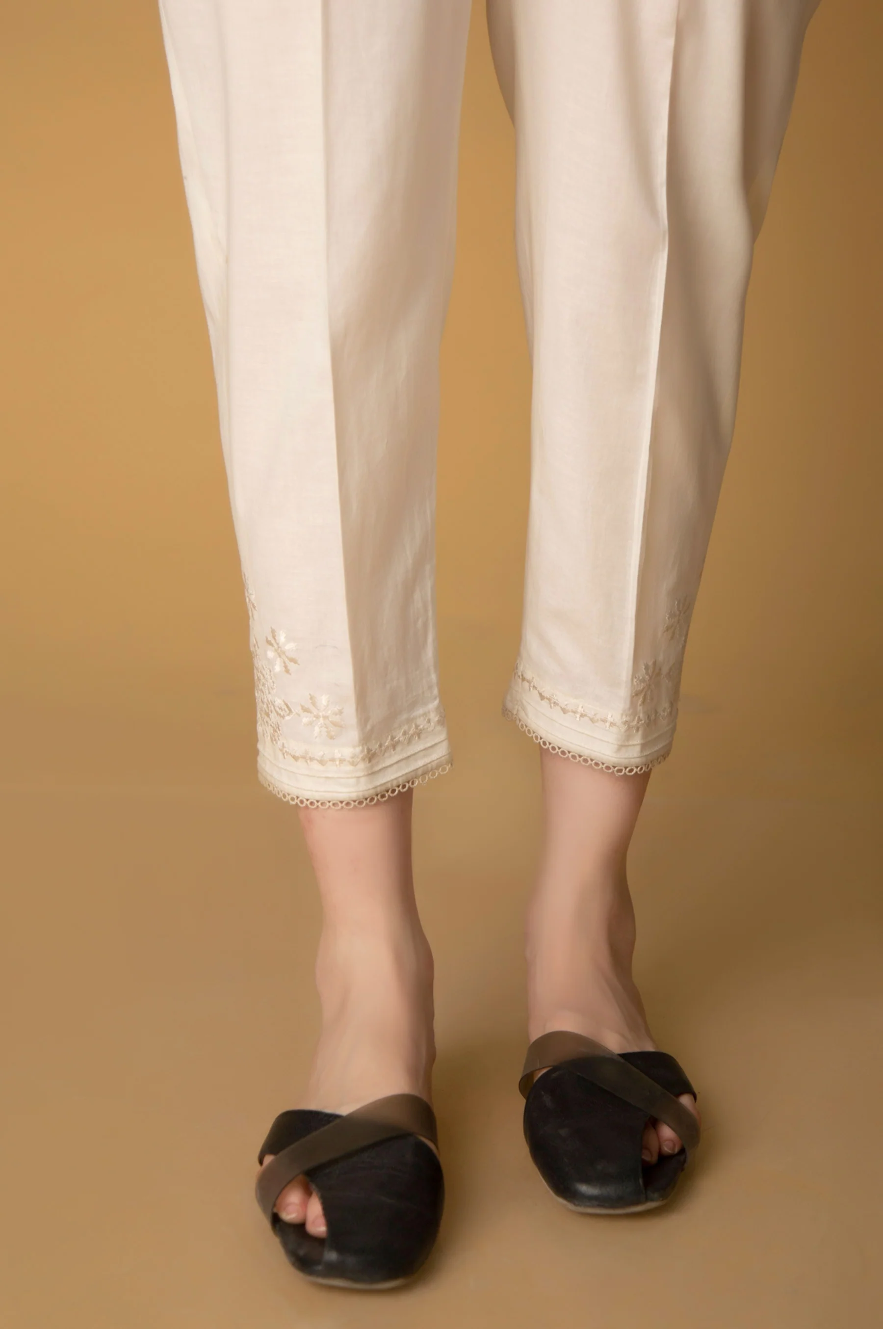 Embroidered Cambric Cigarette Pants - Image 4