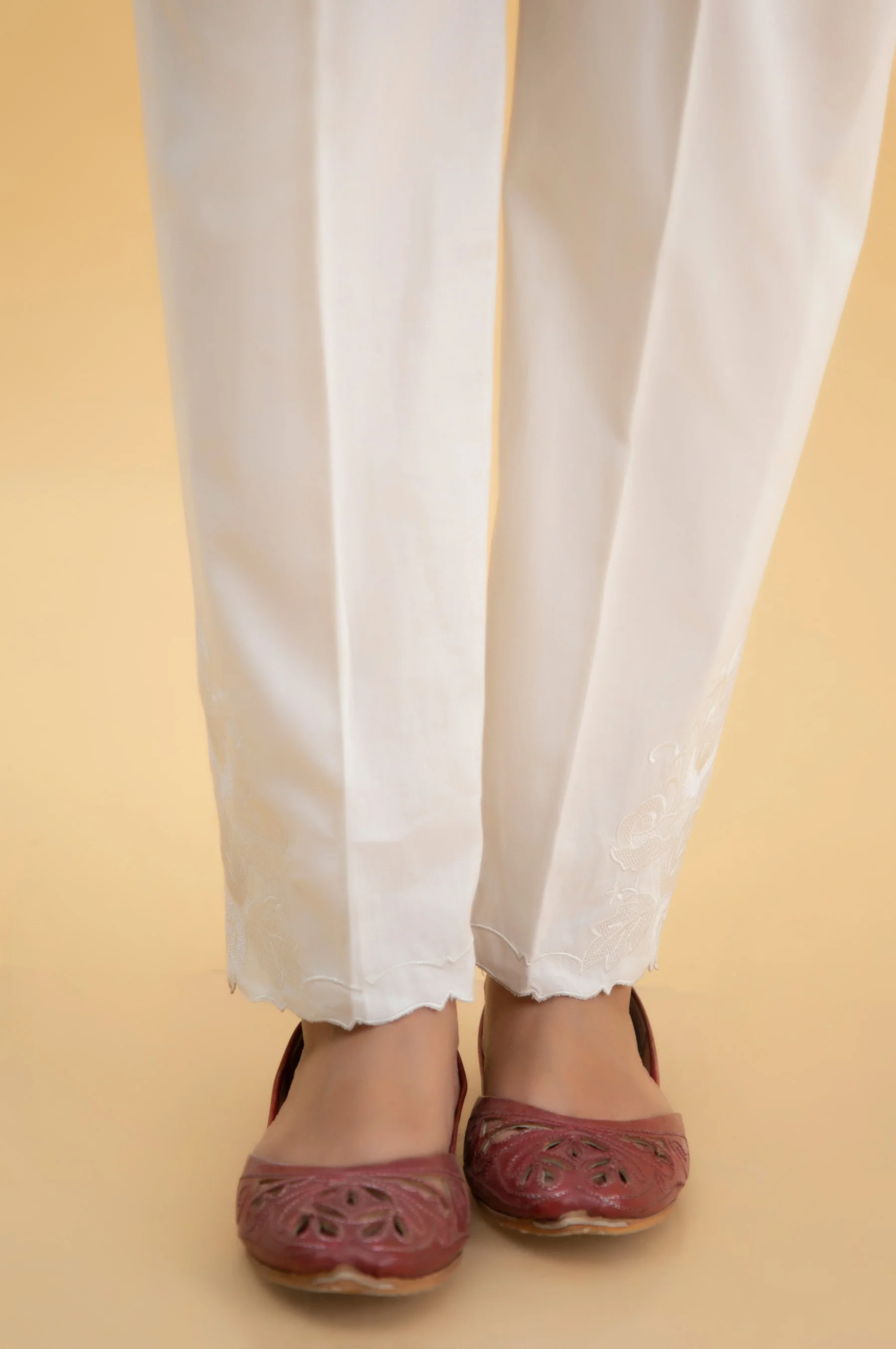 Embroidered Cambric Cigarette Pants - Image 4