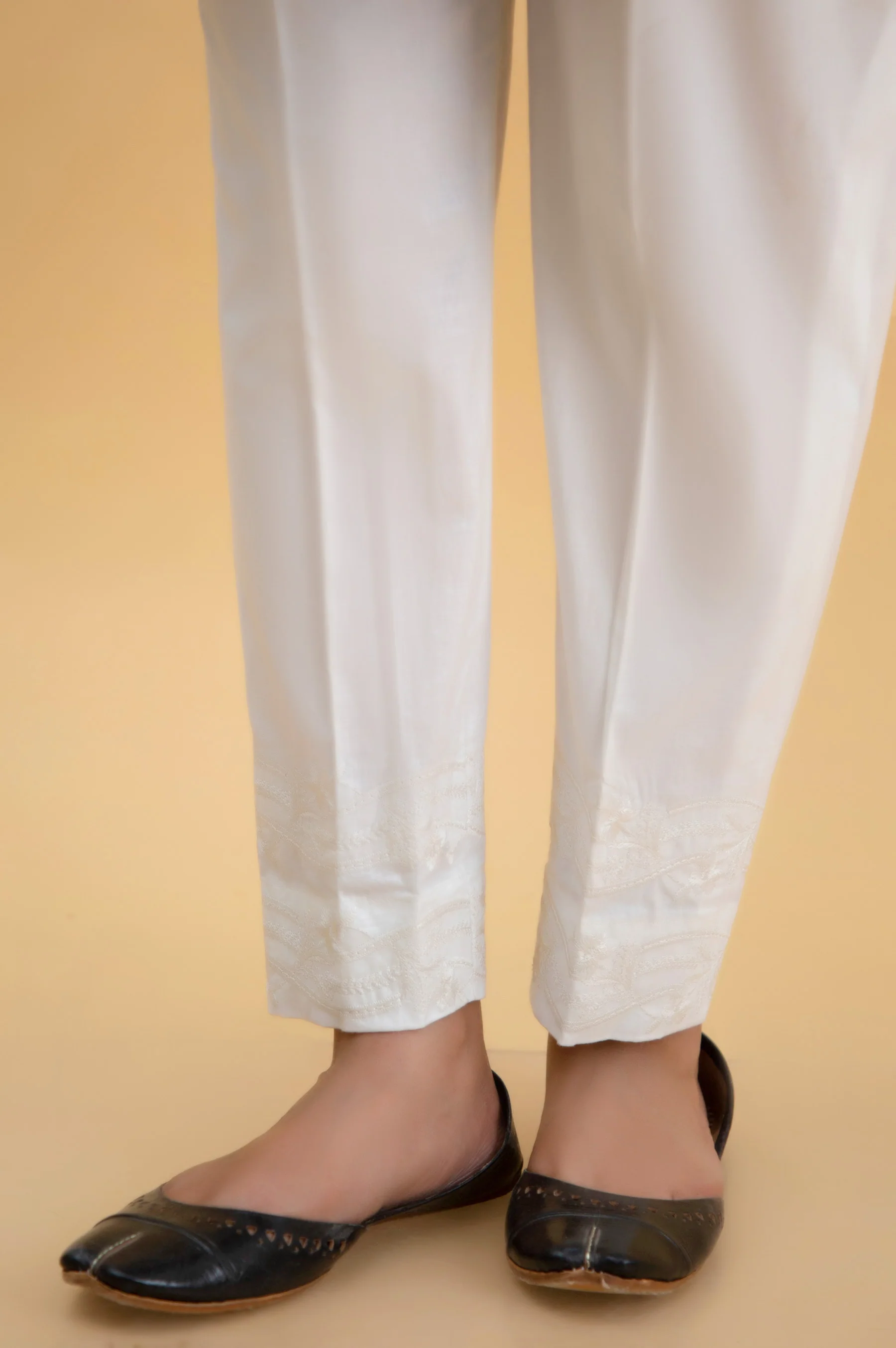 Embroidered Cambric Cigarette Pants - Image 4