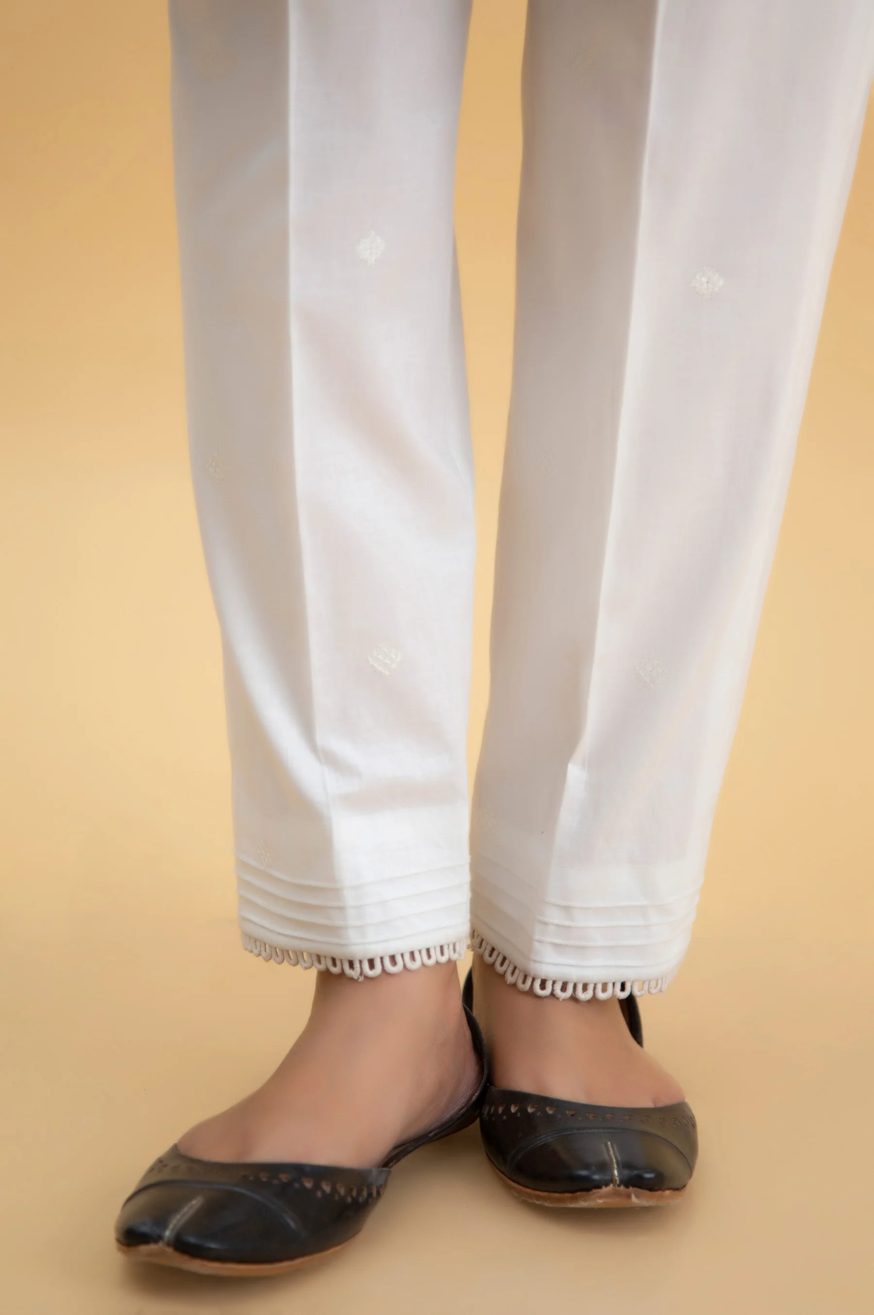 Embroidered Cambric Cigarette Pants - Image 3