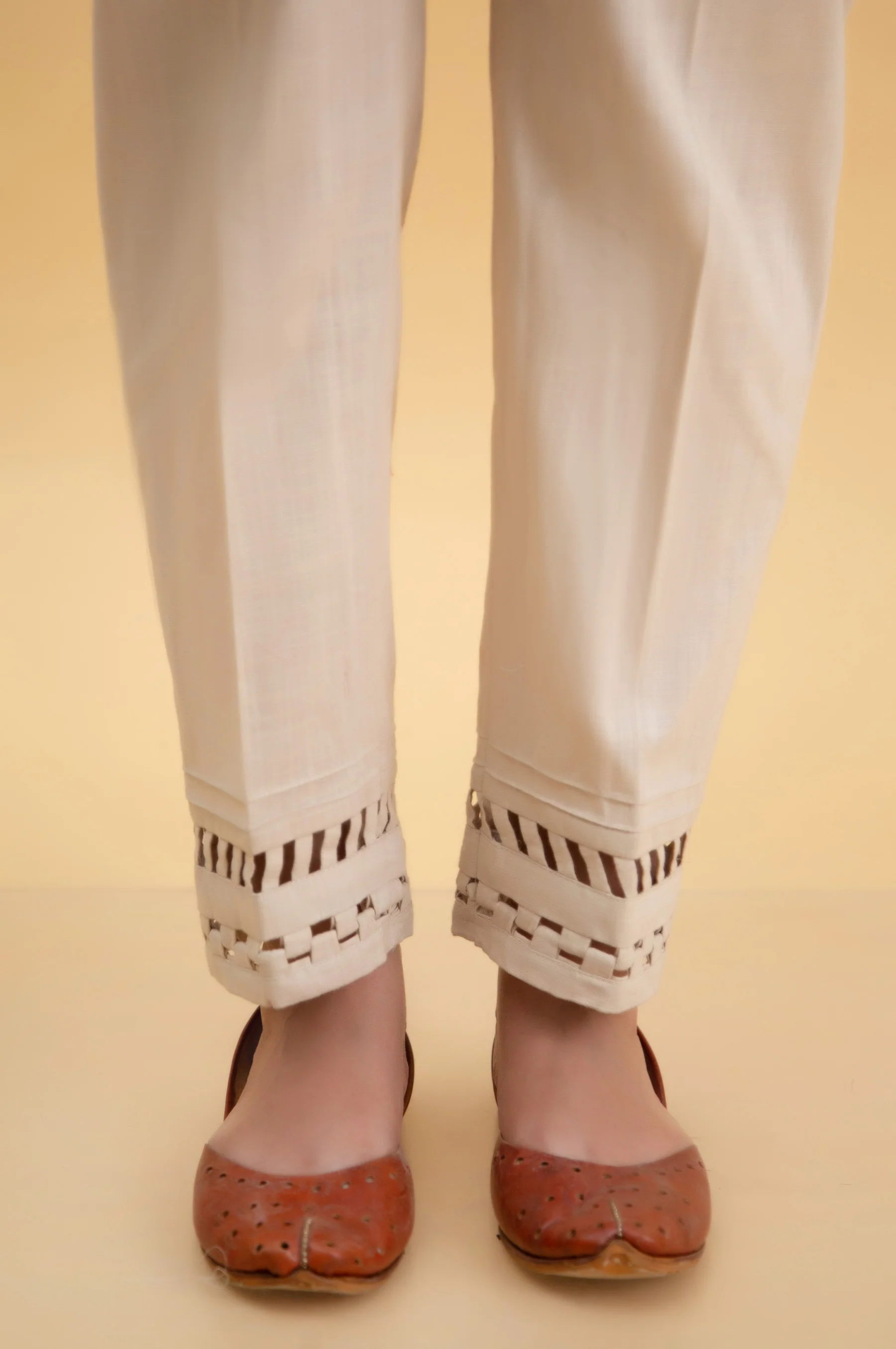 Embellished Cotton Slub Ciggerate Pants - Image 2
