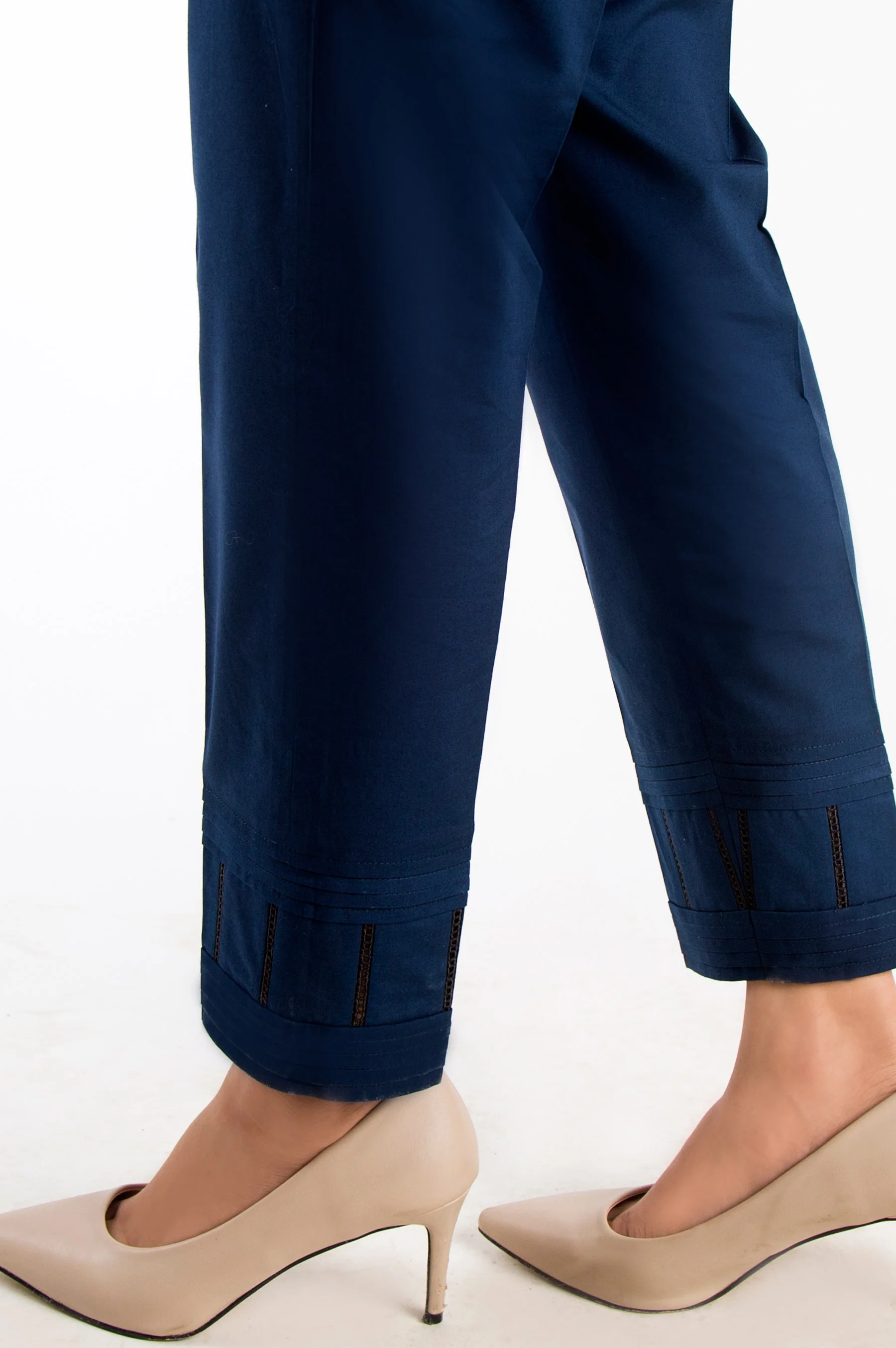 Cambric Cigarette Pants - Navy - Image 2