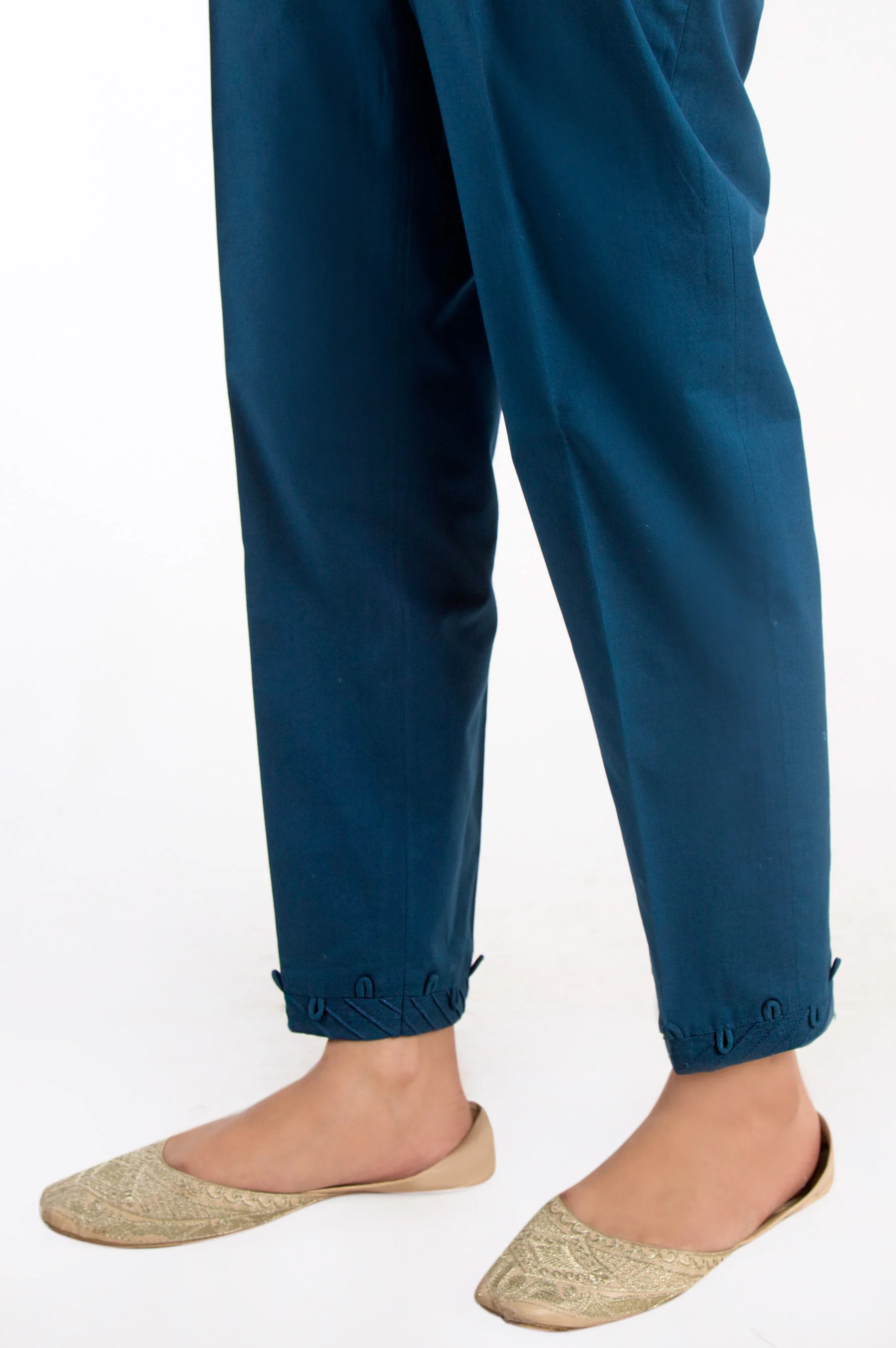 Cambric Cigarette Pants - Teal - Image 3