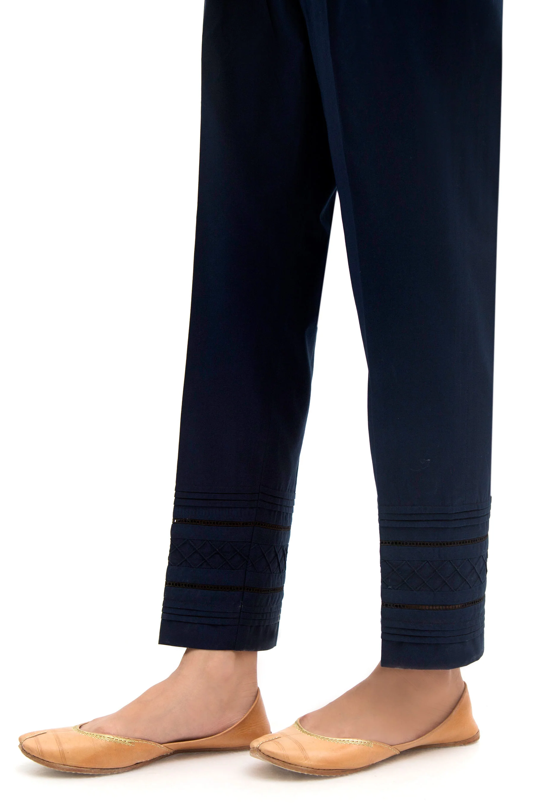 Embellished Cambric Cigarette Pants - Navy - Image 4