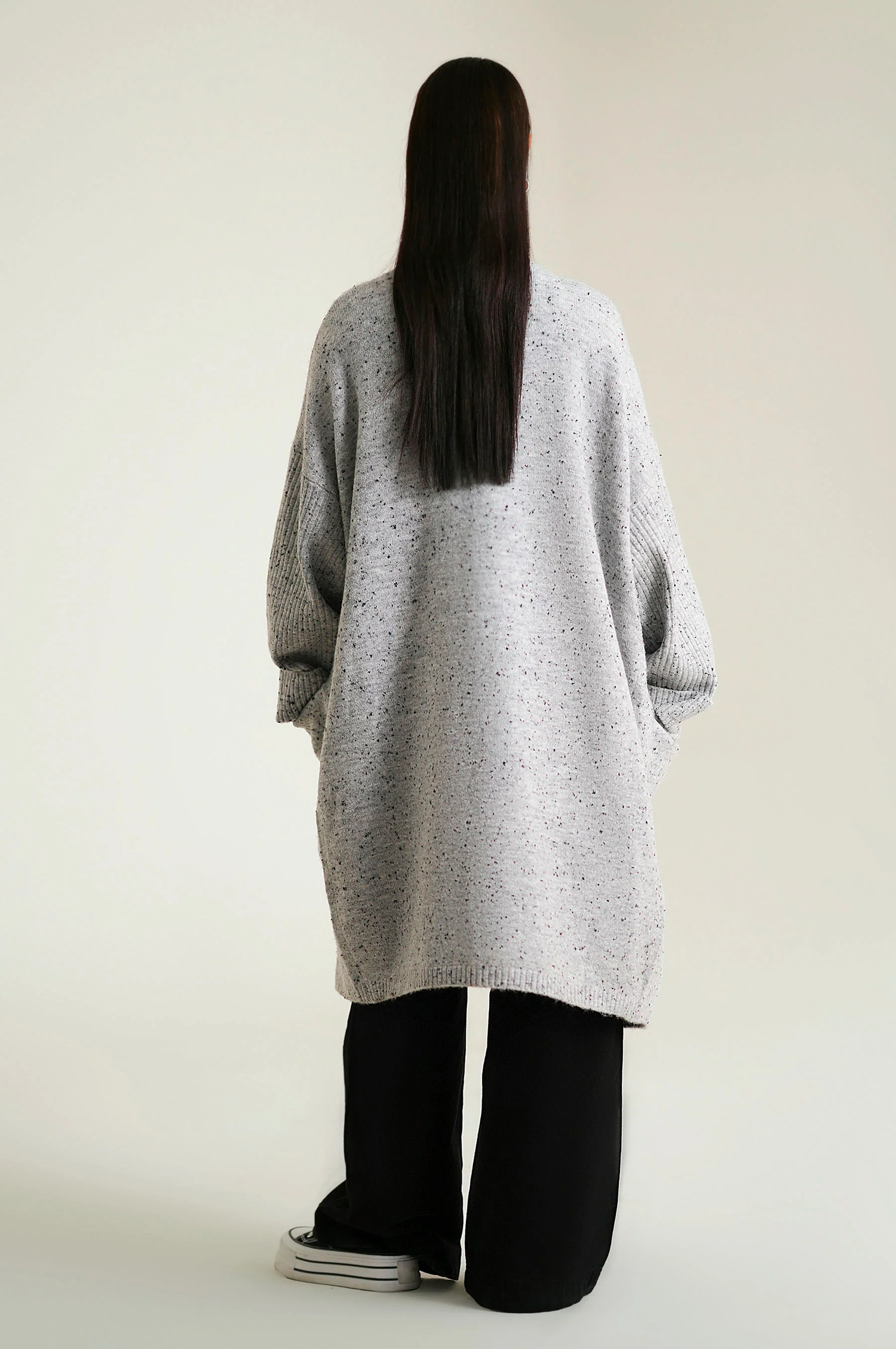 Cardigan Style Sweater - Light Grey - Image 5