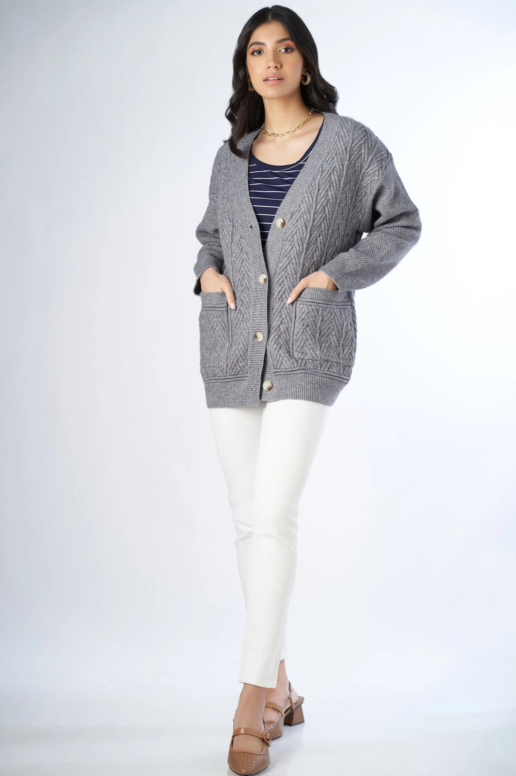 Classic Knitted Cardigan - Image 3