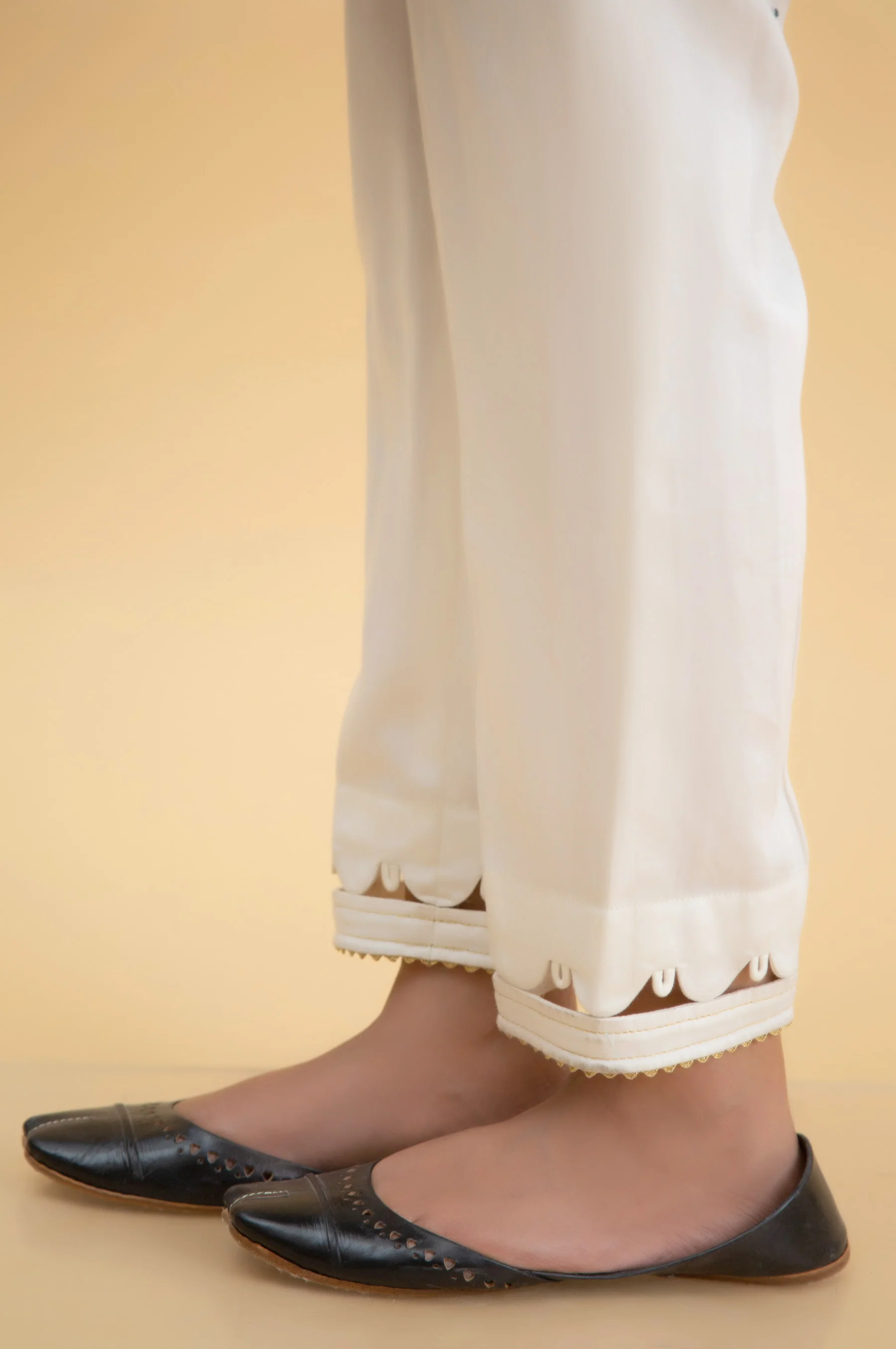 Embroidered Cotton Satin Cigarette Pants - Image 2
