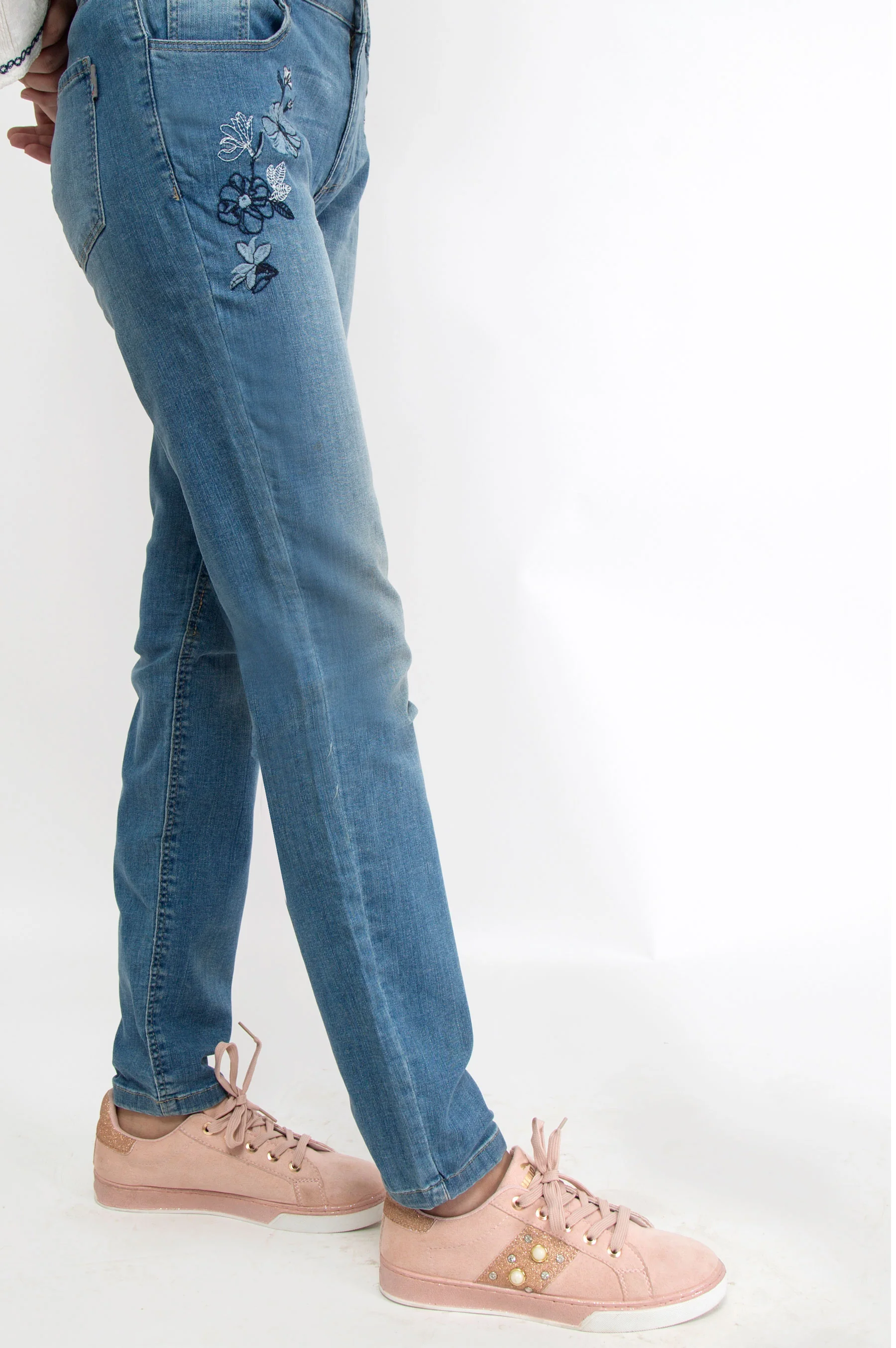 Cotton Denim Pants - M/Blue - Image 2