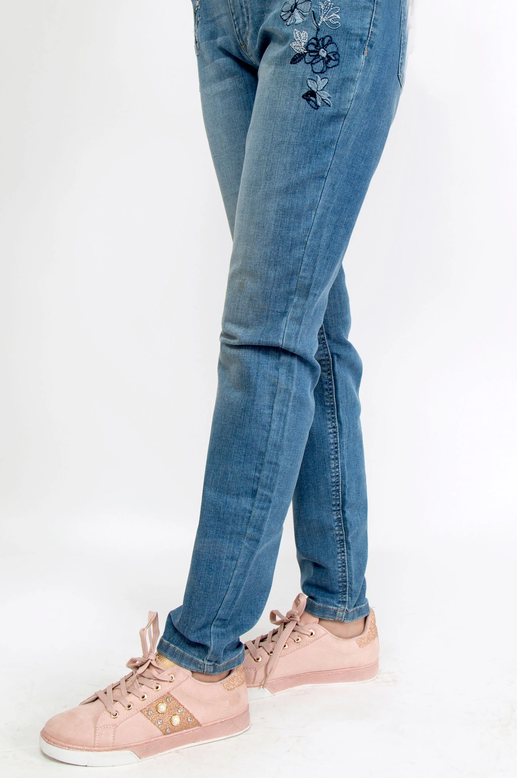 Cotton Denim Pants - M/Blue - Image 3
