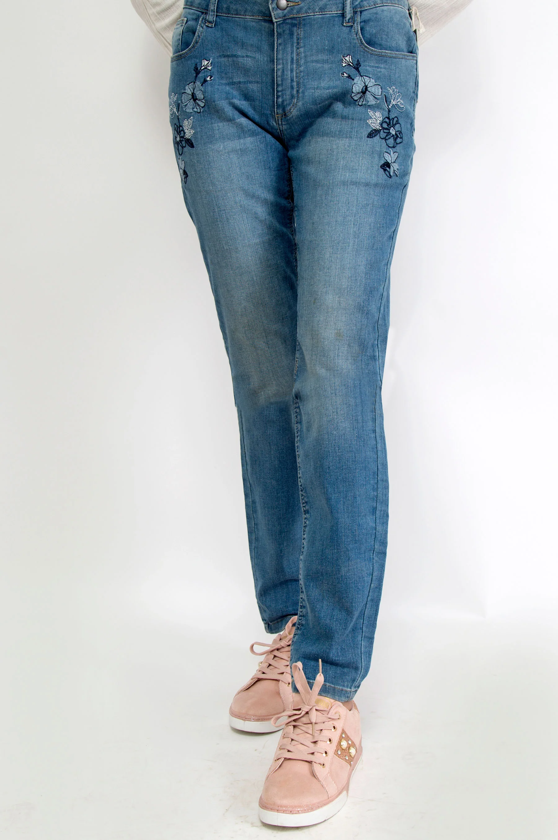 Cotton Denim Pants - M/Blue - Image 4