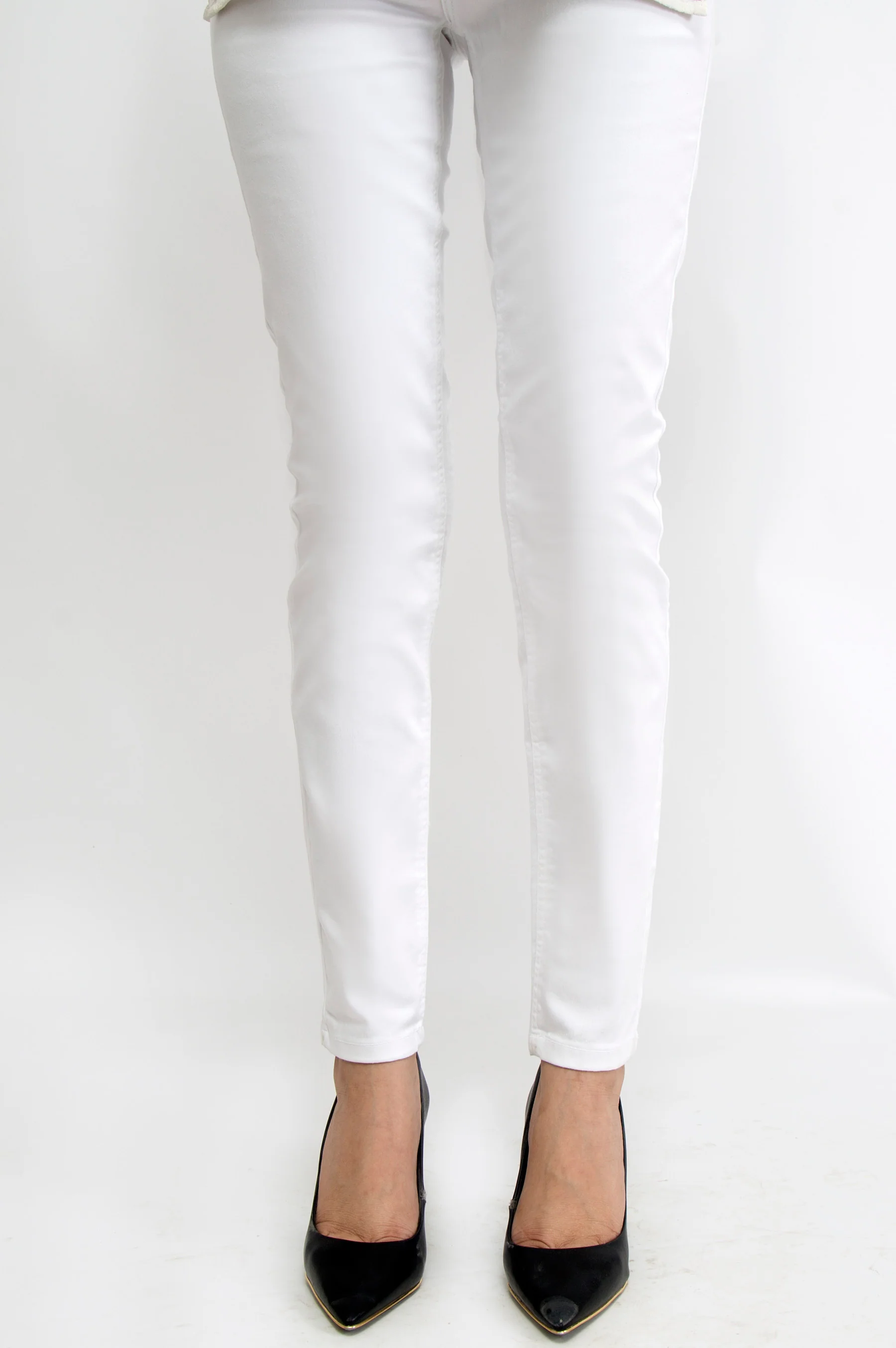 Cotton Denim Pants - Beige - Image 3