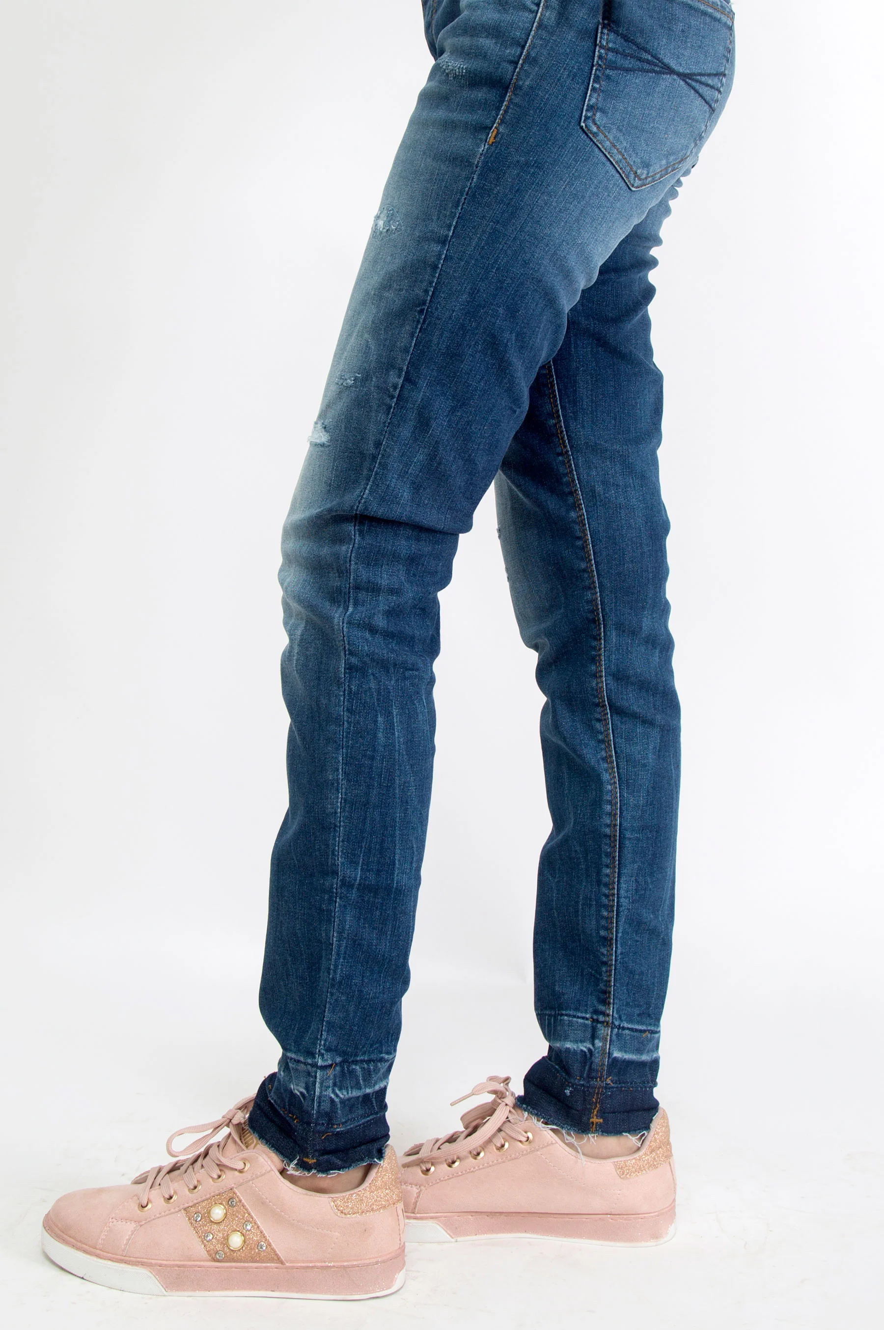 Cotton Denim Pants - Blue - Image 3