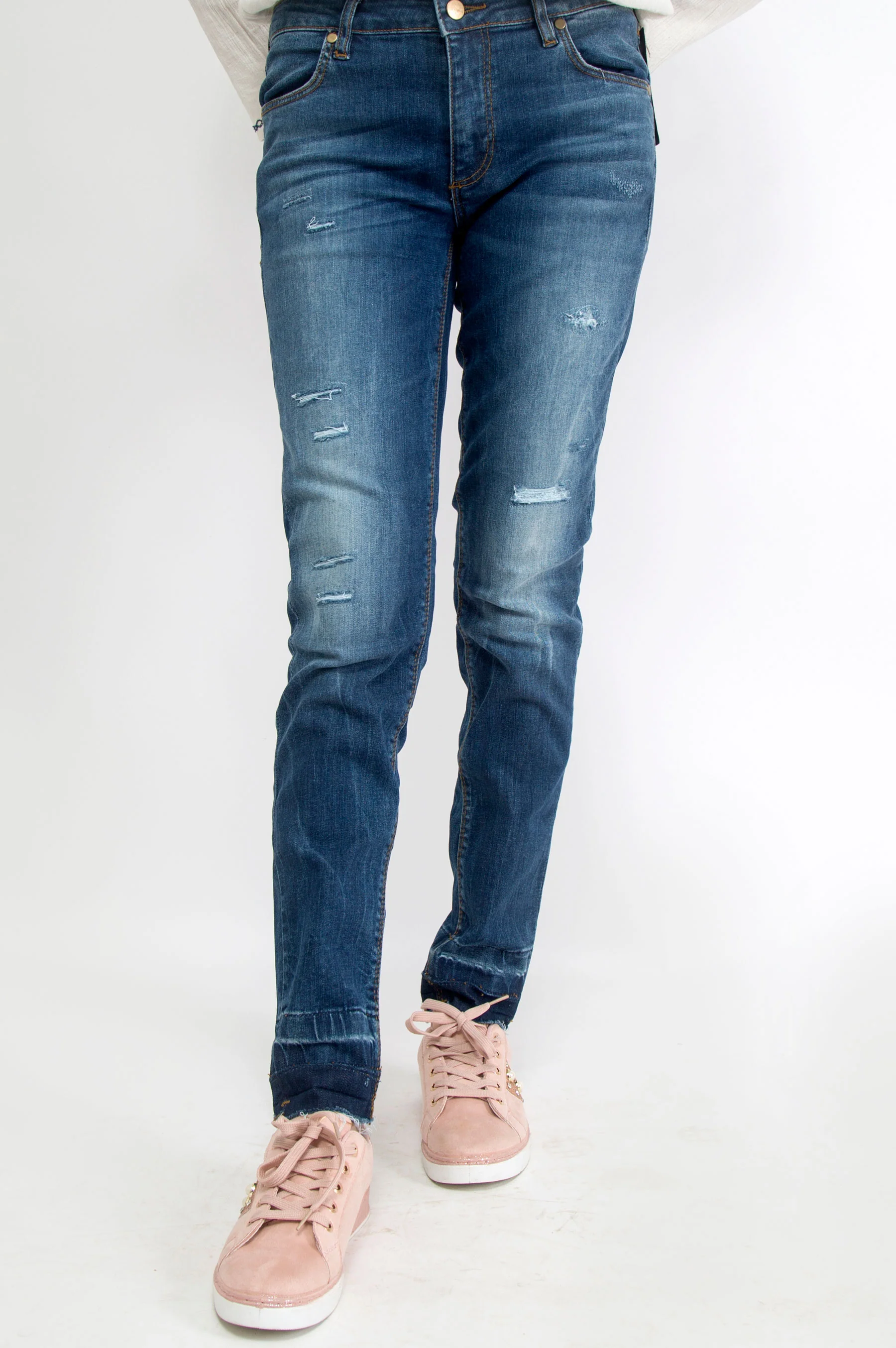 Cotton Denim Pants - Blue - Image 4