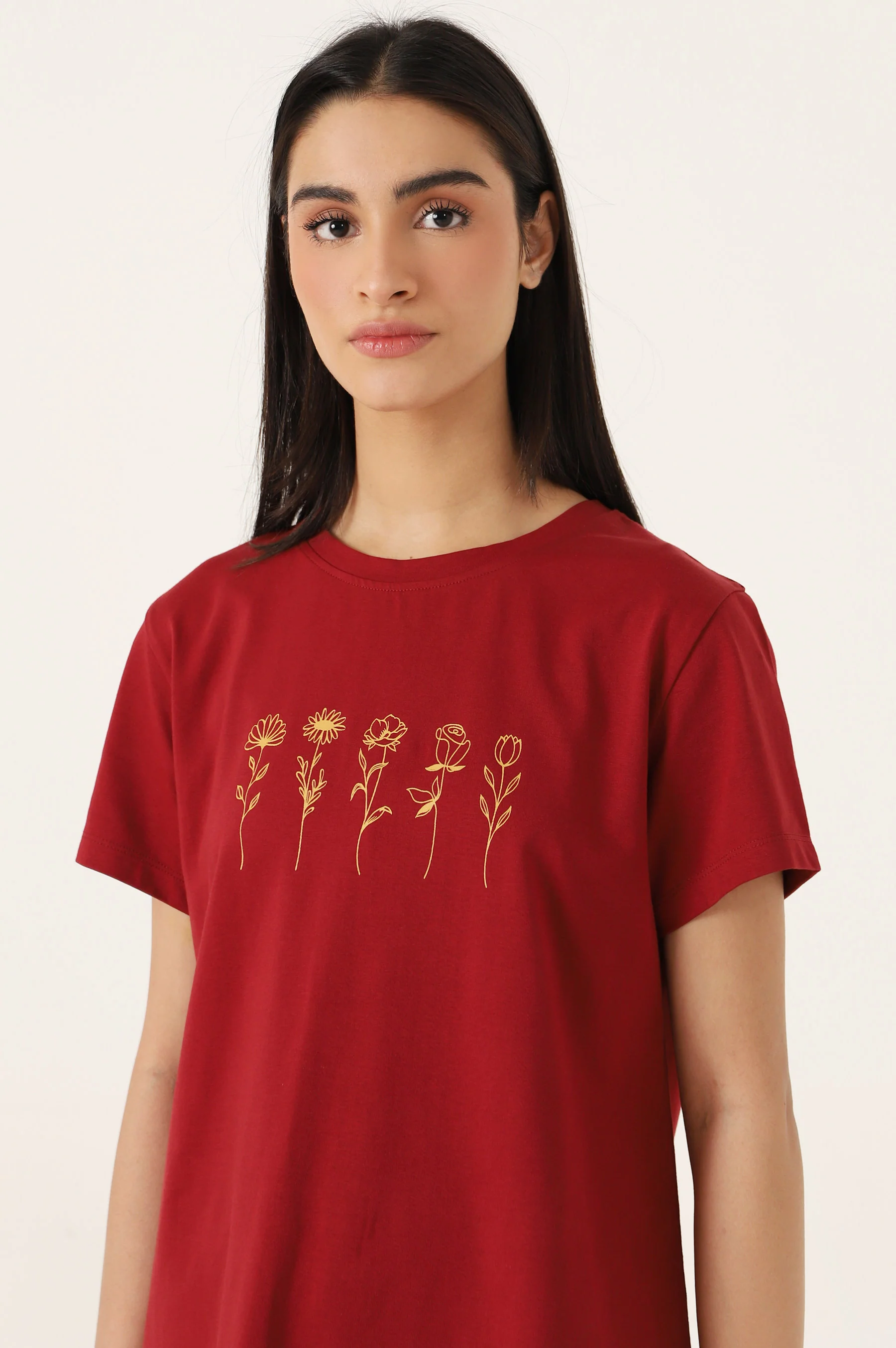 Crew Neck Half Sleeves Tee - Image 4
