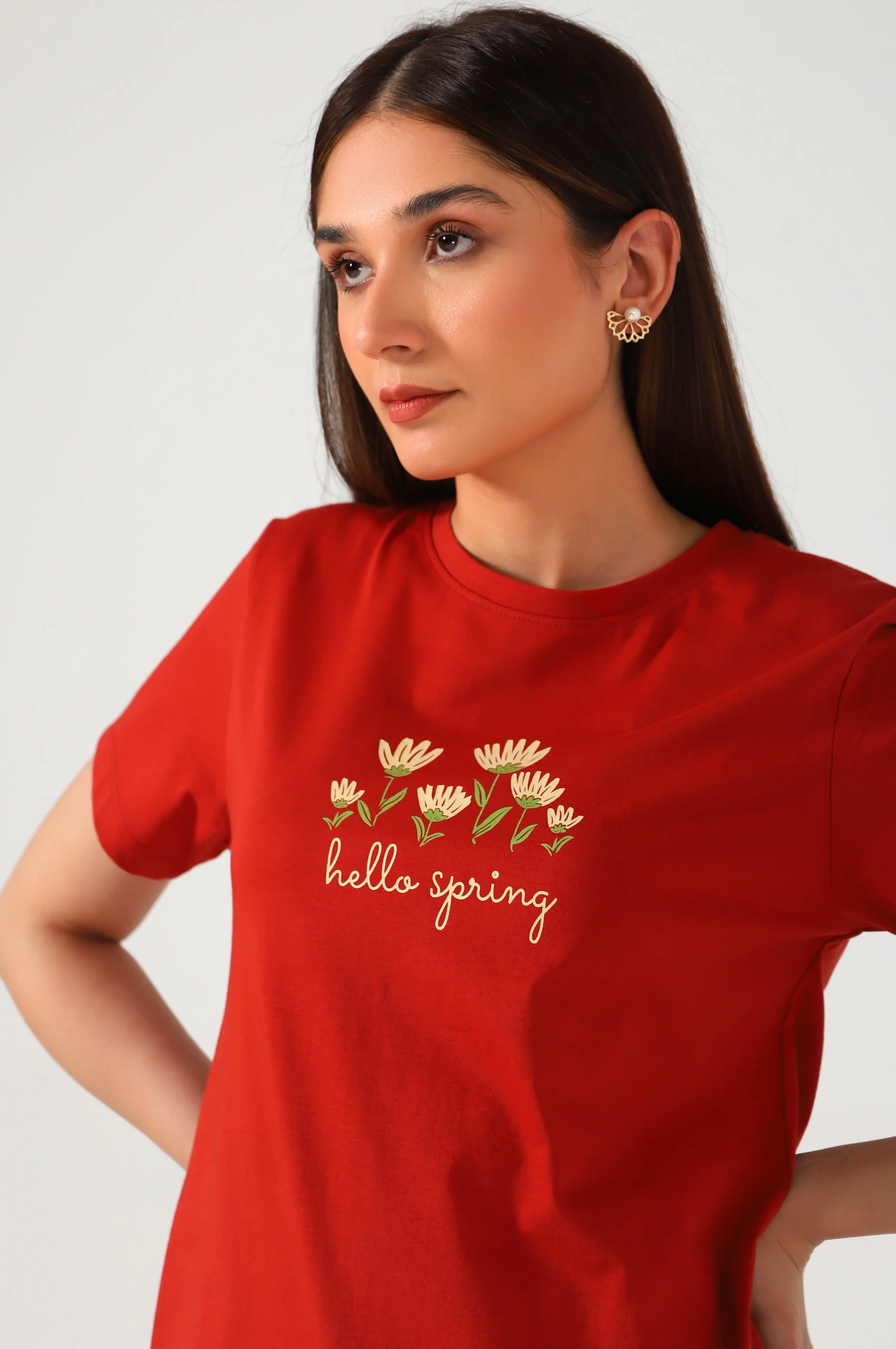 Crew Neck Half Sleeves Tee - Image 2